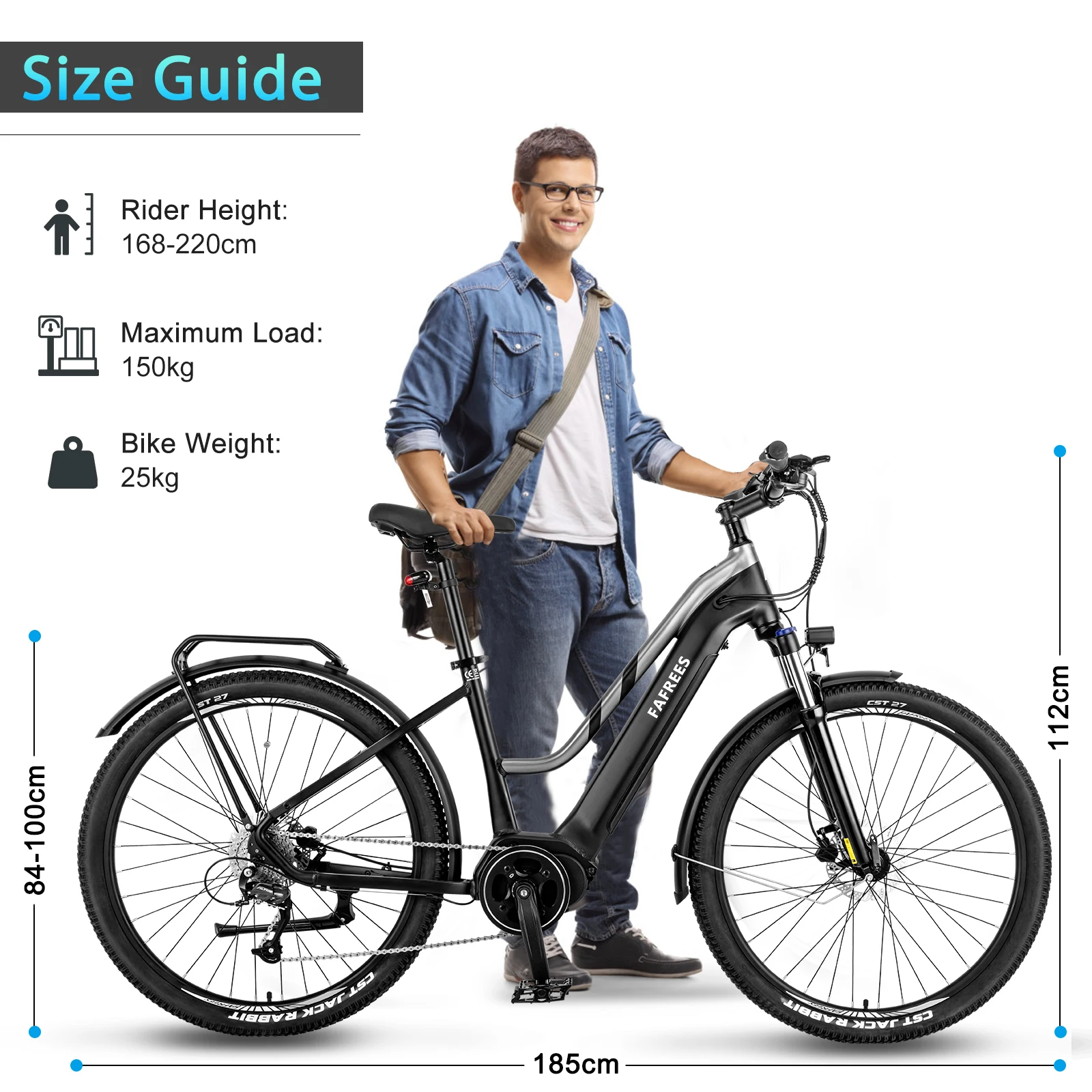 FAFREES FM8 Electric Bicycle 250W Motor 36V14.5AH Lithium Battery Adult City Riding Electric Bike 27.5-Inch Tire Mountain E-bike