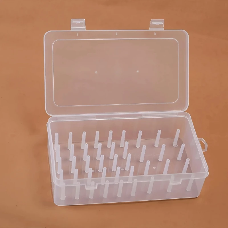42 Spool Sewing Thread Organizer Box Clear Plastic Large Capacity Portable Sewing Thread Storage Case for Embroidery Supplies
