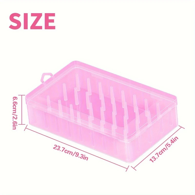42 Spool Sewing Thread Organizer Box Clear Plastic Large Capacity Portable Sewing Thread Storage Case for Embroidery Supplies