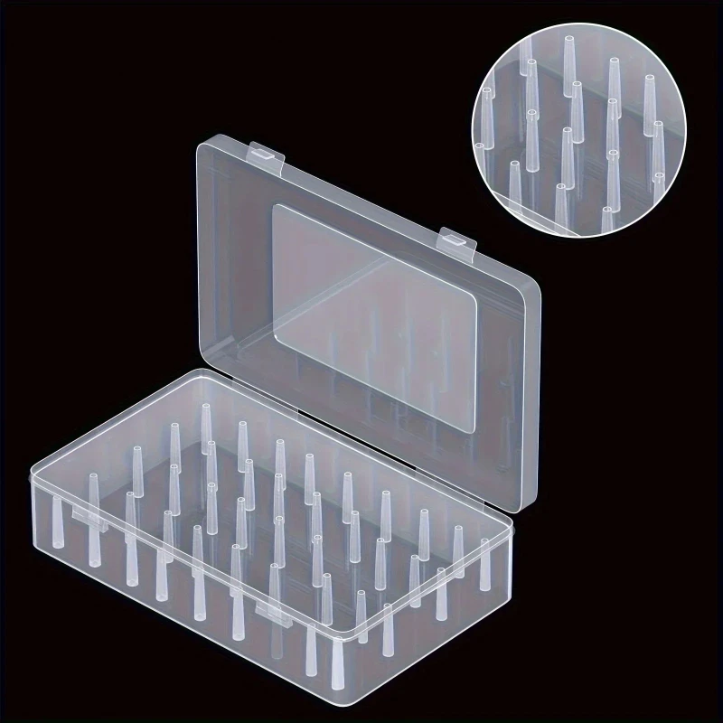 42 Spool Sewing Thread Organizer Box Clear Plastic Large Capacity Portable Sewing Thread Storage Case for Embroidery Supplies