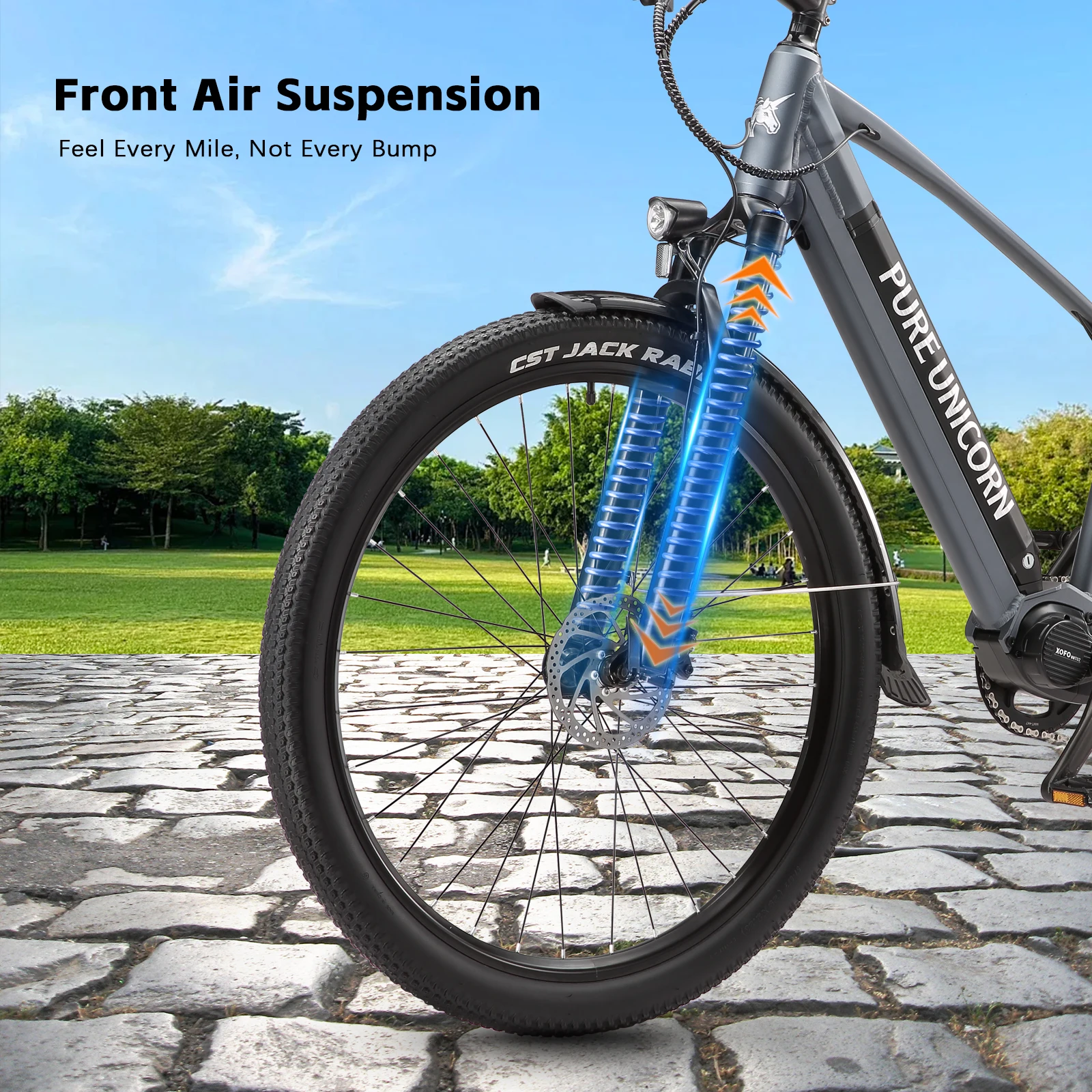 PURE UNICORN U6 Mid Motor Electric Bike 90Nm 48V 14Ah 500W Torque Sensors E-Bbike 35km/h 29Inch E Bike Adult With Air Suspension