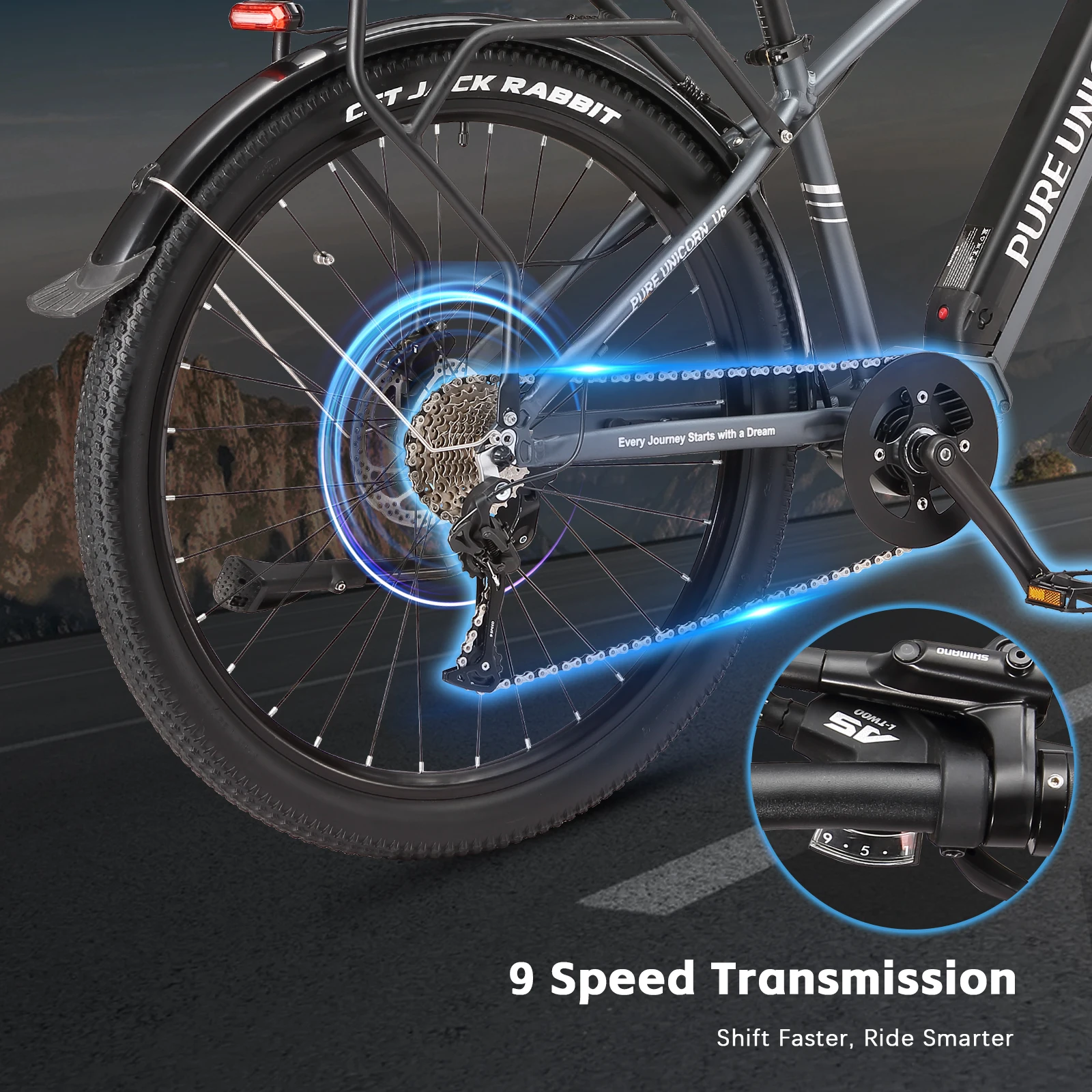 PURE UNICORN U6 Mid Motor Electric Bike 90Nm 48V 14Ah 500W Torque Sensors E-Bbike 35km/h 29Inch E Bike Adult With Air Suspension