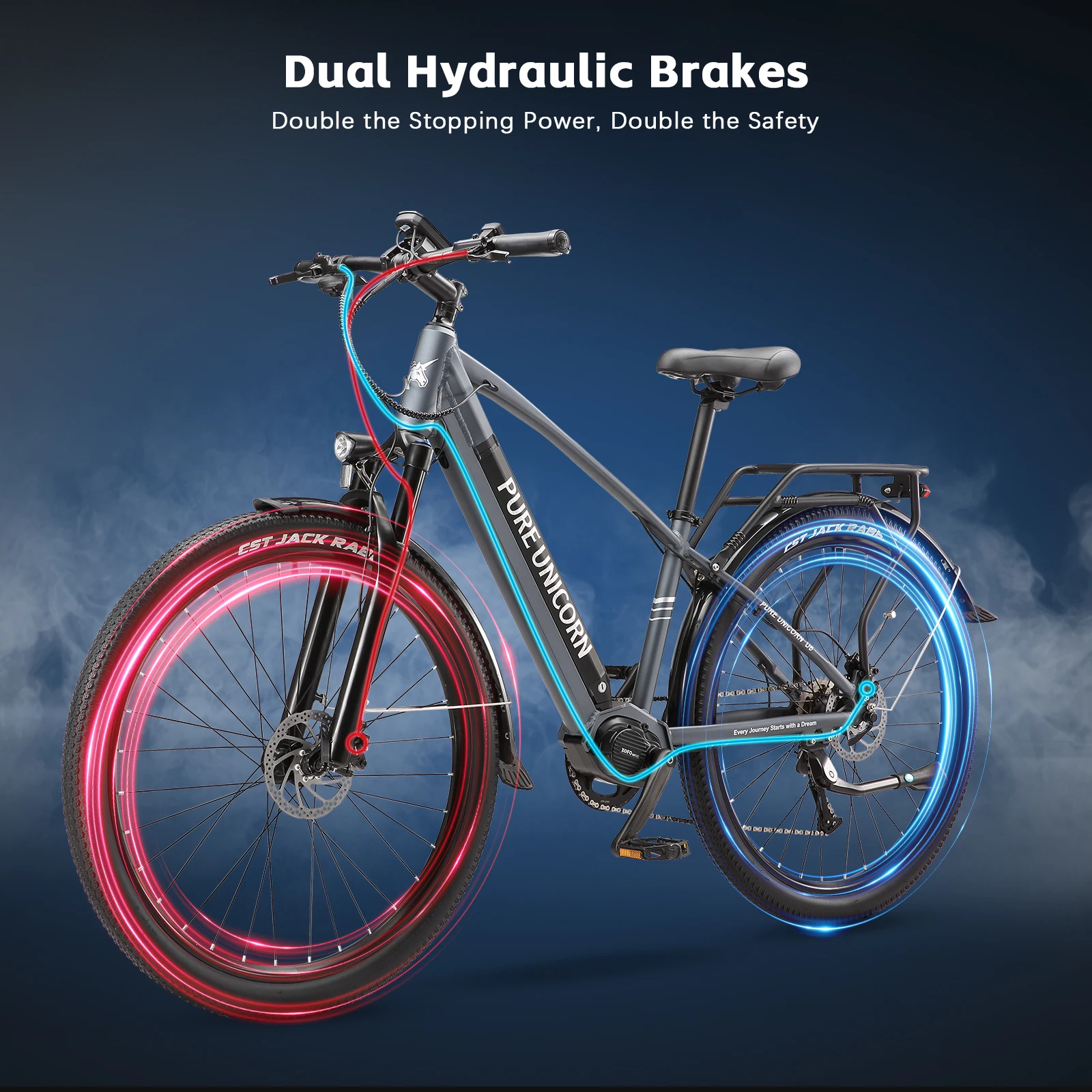 PURE UNICORN U6 Mid Motor Electric Bike 90Nm 48V 14Ah 500W Torque Sensors E-Bbike 35km/h 29Inch E Bike Adult With Air Suspension