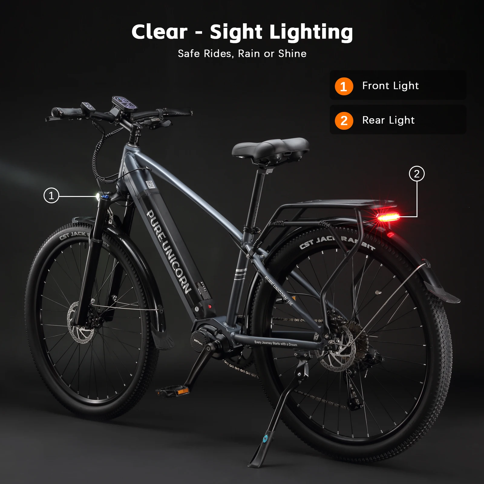 PURE UNICORN U6 Mid Motor Electric Bike 90Nm 48V 14Ah 500W Torque Sensors E-Bbike 35km/h 29Inch E Bike Adult With Air Suspension