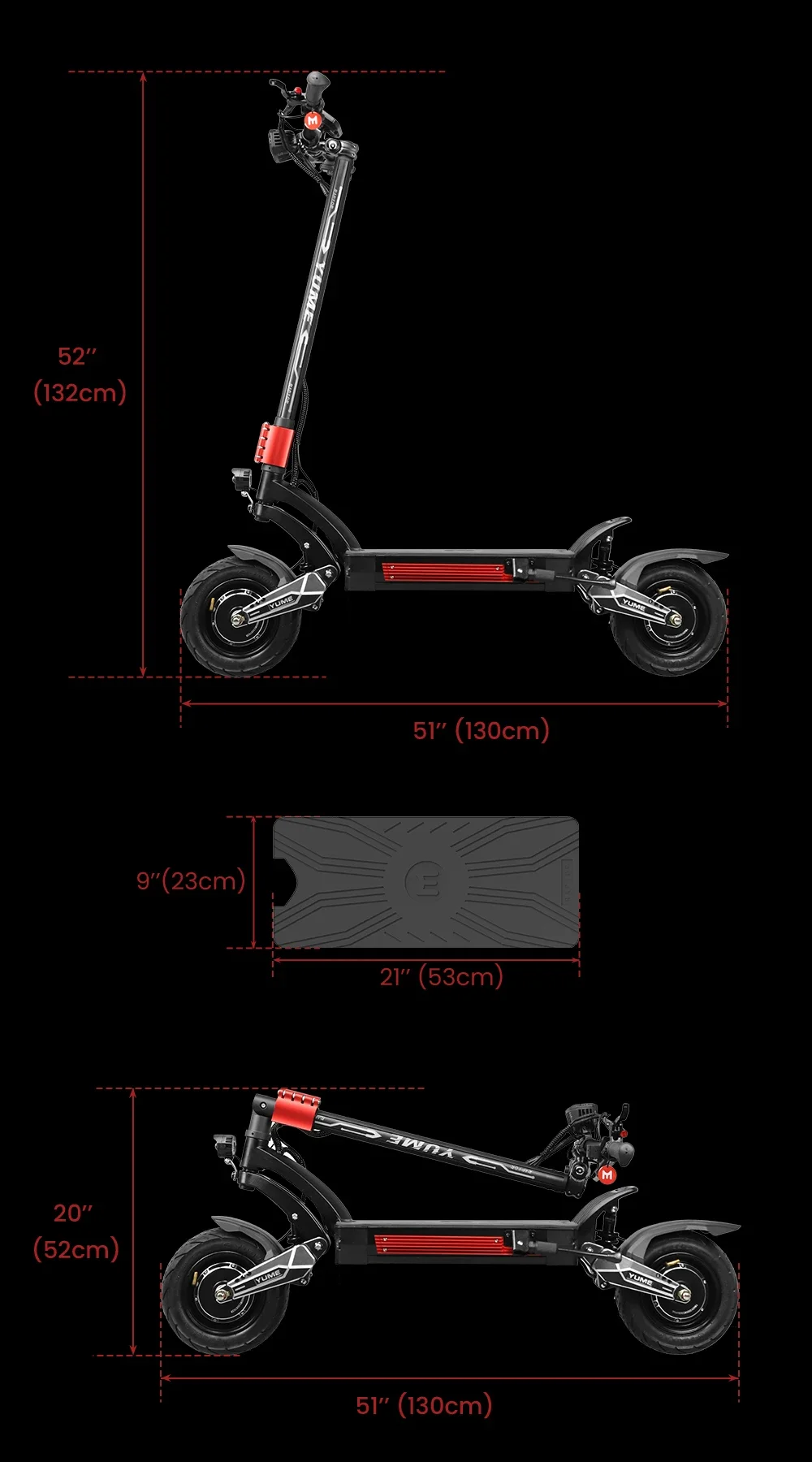 YUME Raptor 2*3000W Dual Motor Electric Scooter Adult Foldable Off Road Electric Scooter 60V-30AH Max Speed 85KM/H