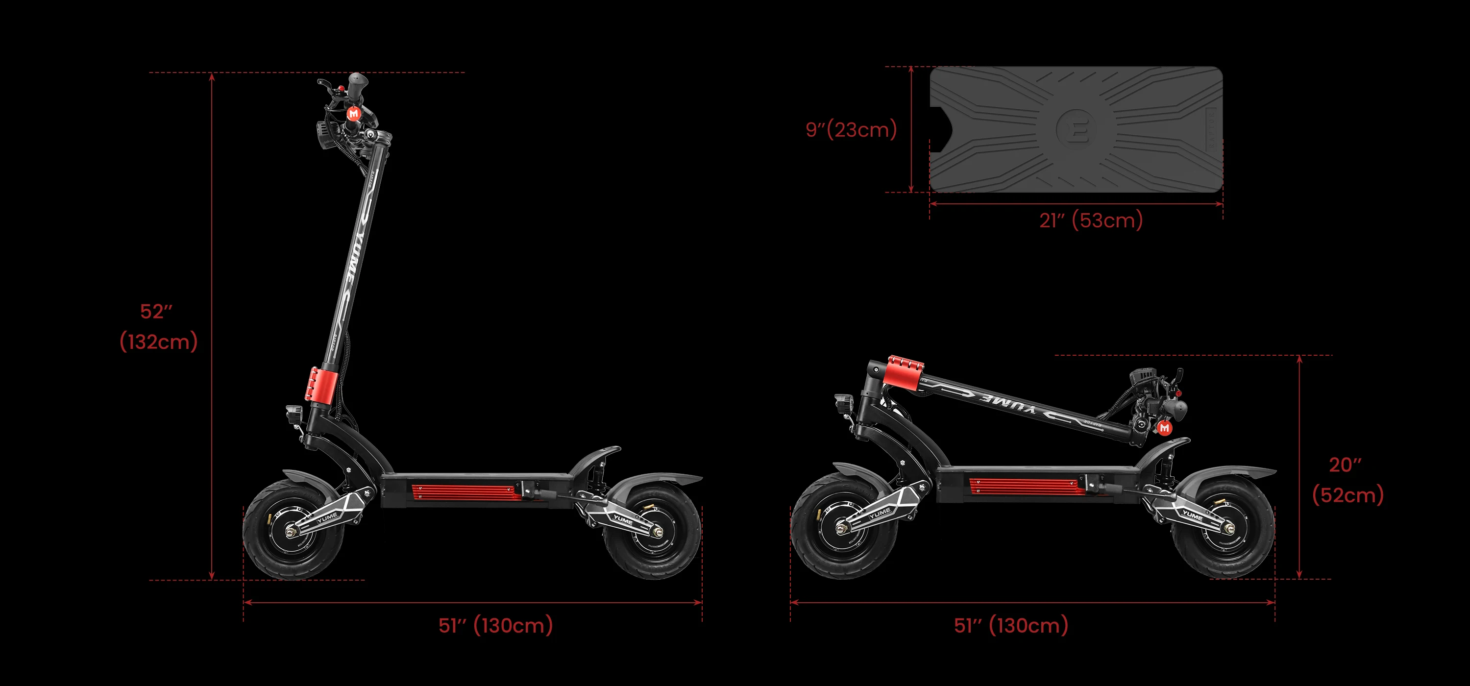 YUME Raptor 2*3000W Dual Motor Electric Scooter Adult Foldable Off Road Electric Scooter 60V-30AH Max Speed 85KM/H