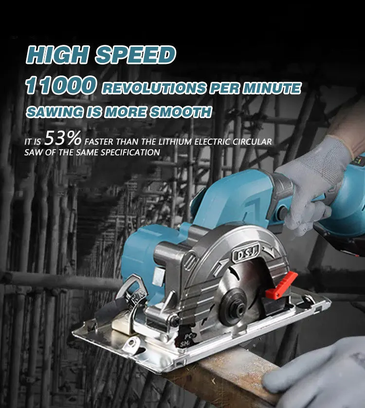 DWiusty 5 Inch Brushless Electric Circular Saws 0-45° Adjustable 125mm Multifunctional Cutting Tool For Makita 21V Battery