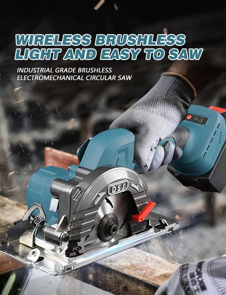 DWiusty 5 Inch Brushless Electric Circular Saws 0-45° Adjustable 125mm Multifunctional Cutting Tool For Makita 21V Battery