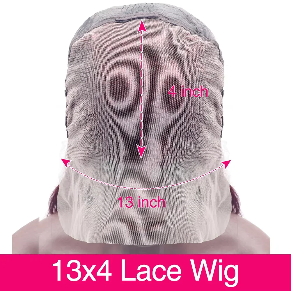 99J Burgundy 13x4 HD Bob Short Straight Wig Brazilian Virgin Hair Wigs Transparent Lace Frontal Wig Pre Plucked Human Hair