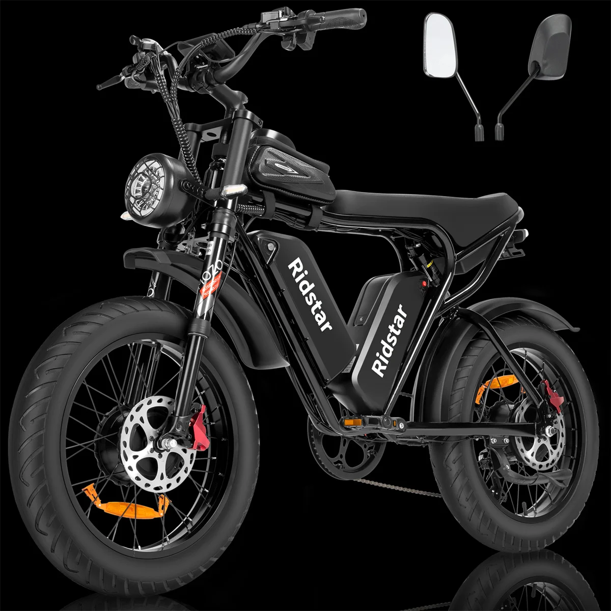 52V 1000W Fat Tire Electric Bicycles 40Ah Brushless Motors Mountain E-Bike 60KM/H 180KM Battery Long Range Ebike