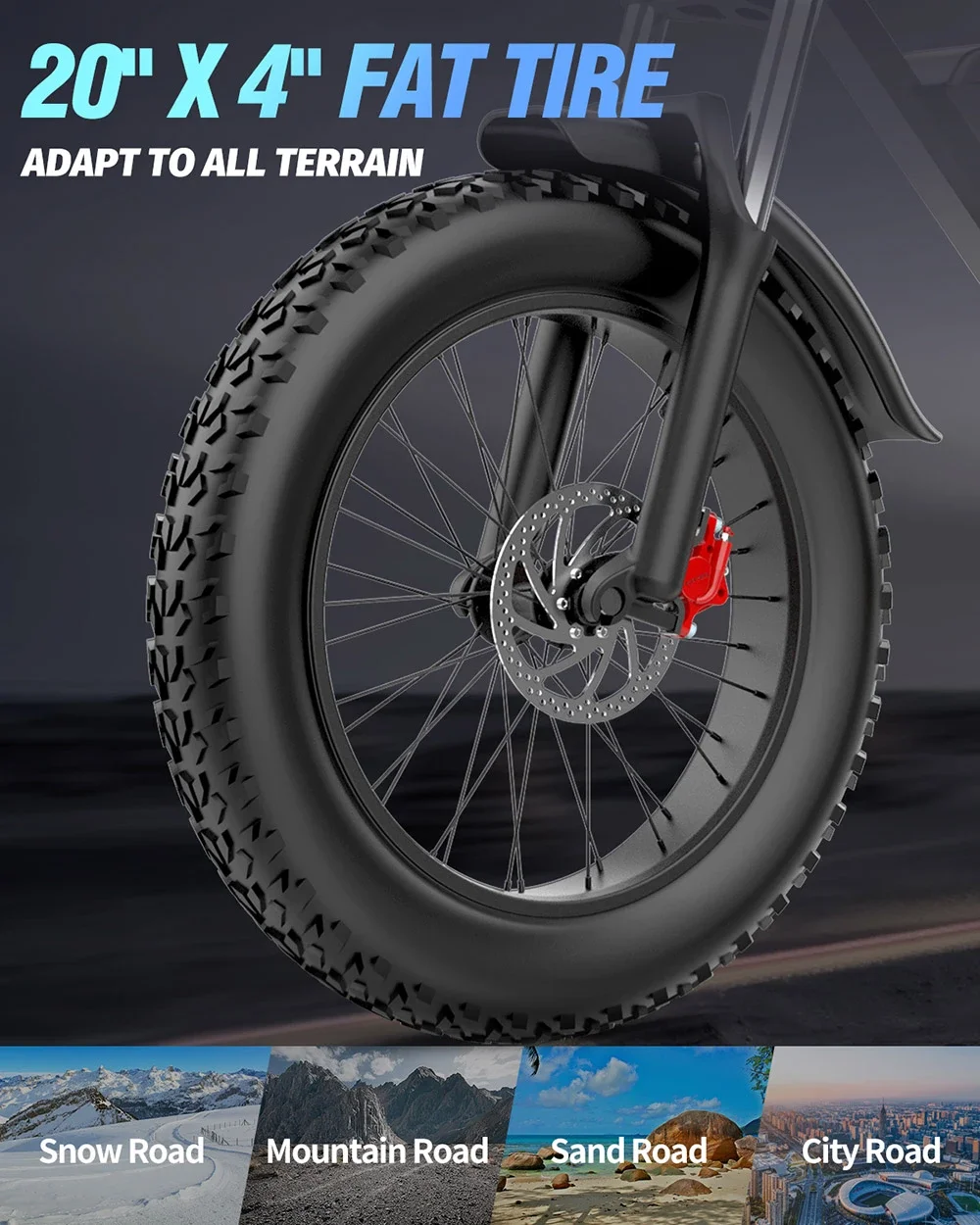 52V 1000W Fat Tire Electric Bicycles 40Ah Brushless Motors Mountain E-Bike 60KM/H 180KM Battery Long Range Ebike