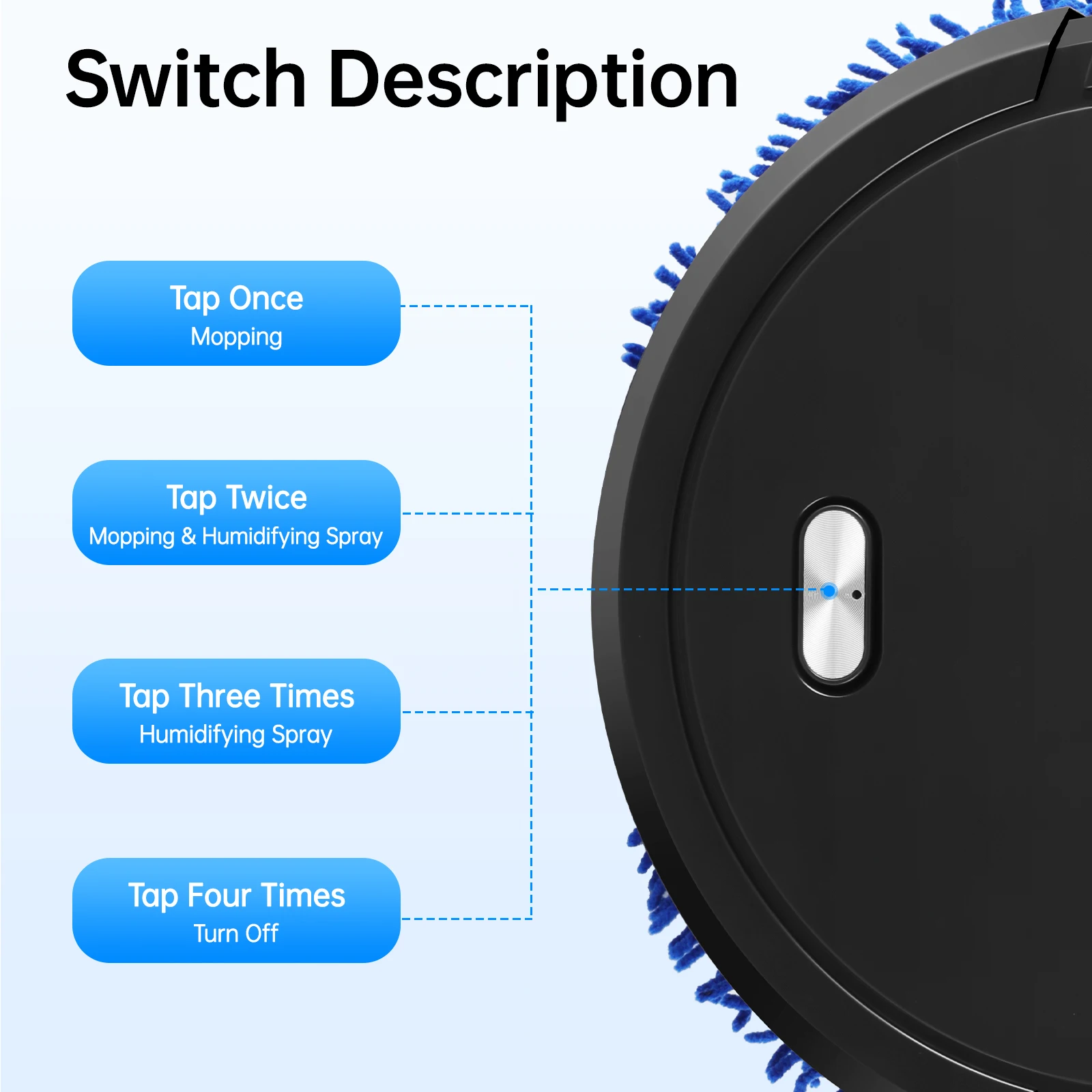 Automatic Mopping Robot Wet and Dry Mopping Machine Household Intelligent Sweeping Cleaner Rechargeable for Home