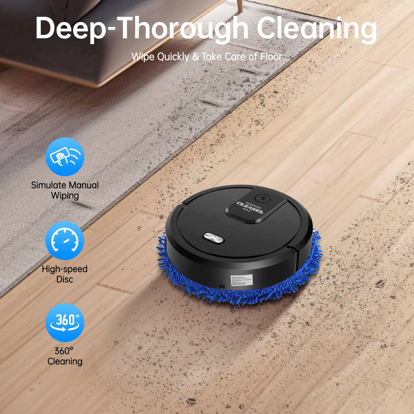 Automatic Mopping Robot Wet and Dry Mopping Machine Household Intelligent Sweeping Cleaner Rechargeable for Home