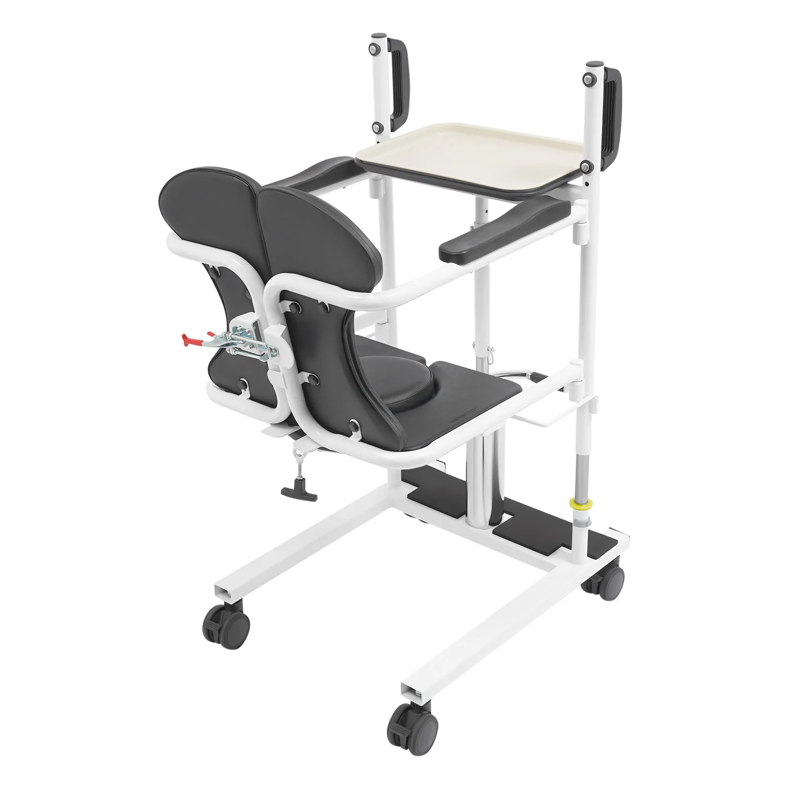 Patient Lift Transfer Chair,Hydraulic Lifting Wheelchair for Household,Hospital,Nursing Home,Adjustable Height,180° Split Seat