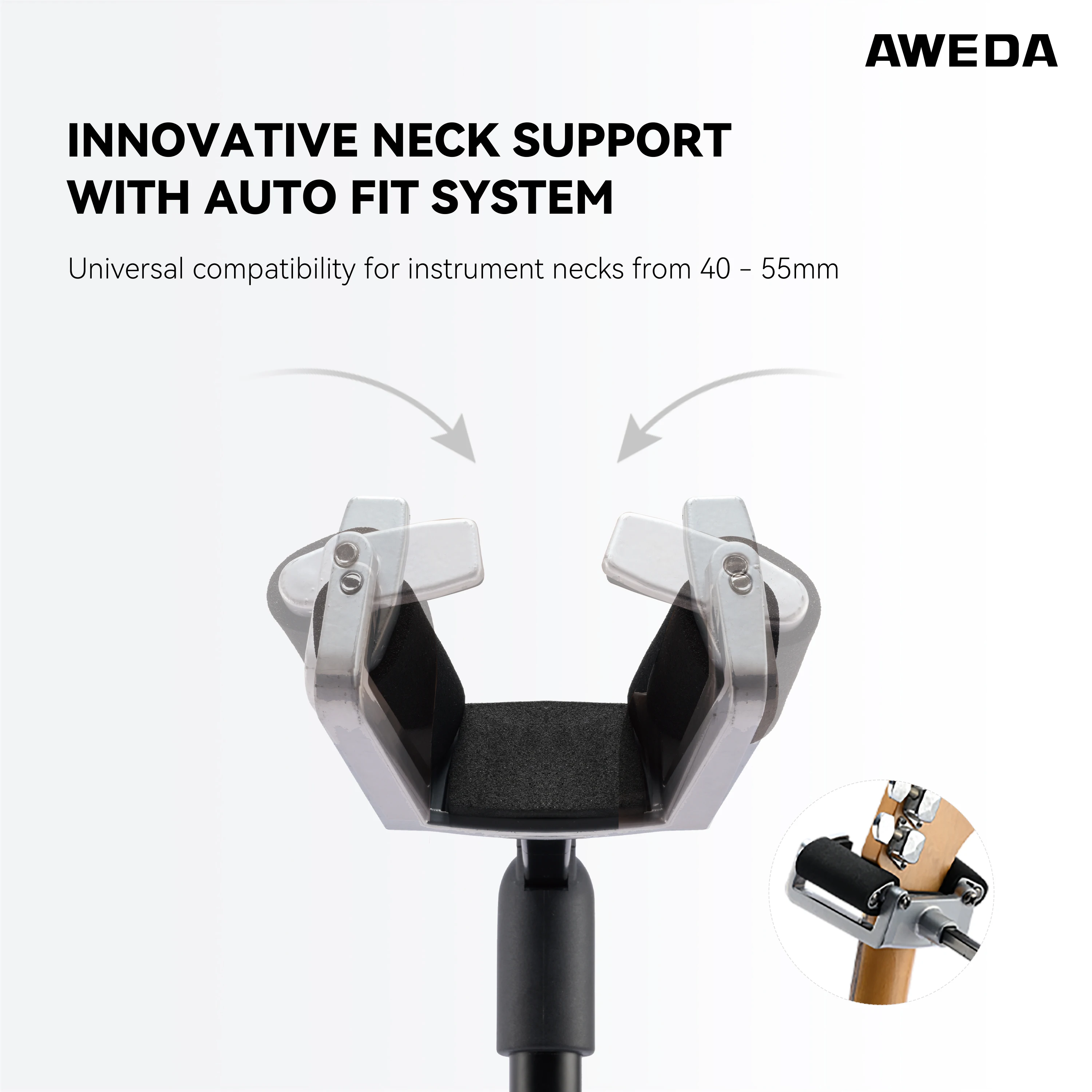 AWEDA Premium Auto Fit Locking Single Tripod Guitar Stand – Stable Floor Stand for Electric, Acoustic & Bass Guitar