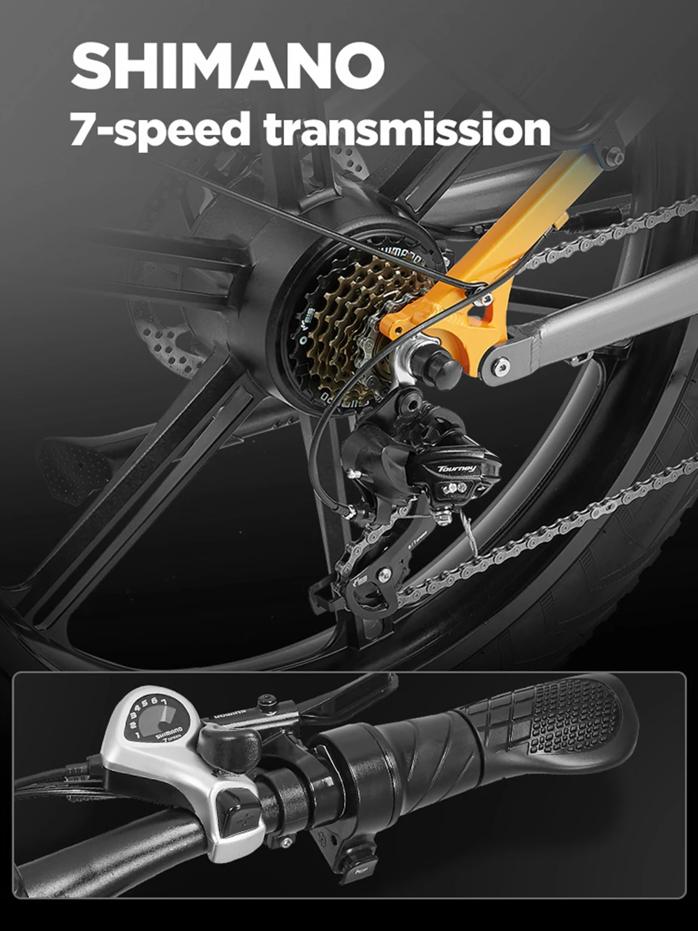 RandRide YX80M-2 Adult Electric Bicycle 45KM/H MAX Speed 90KM Range2000W Motor 26" Tire 48V 20AH Battery Electric Bike