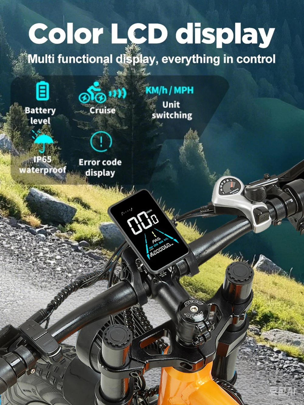 RandRide YX80M-2 Adult Electric Bicycle 45KM/H MAX Speed 90KM Range2000W Motor 26" Tire 48V 20AH Battery Electric Bike