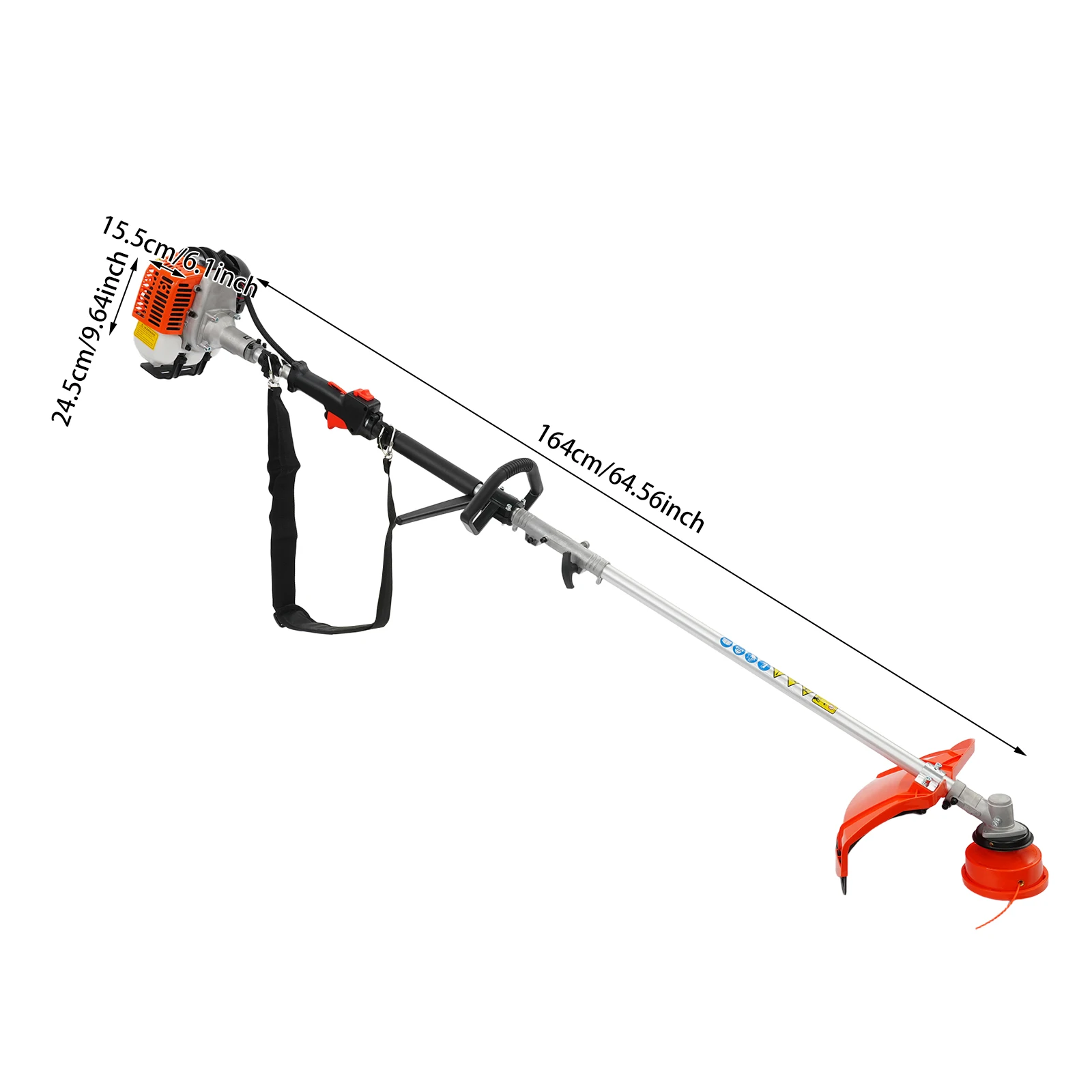#90 Gas String Trimmer Weed Grass Cutter Single Cylinder Air-Cooled 2-Stroke Gasoline Lawn Mower for Home Garden