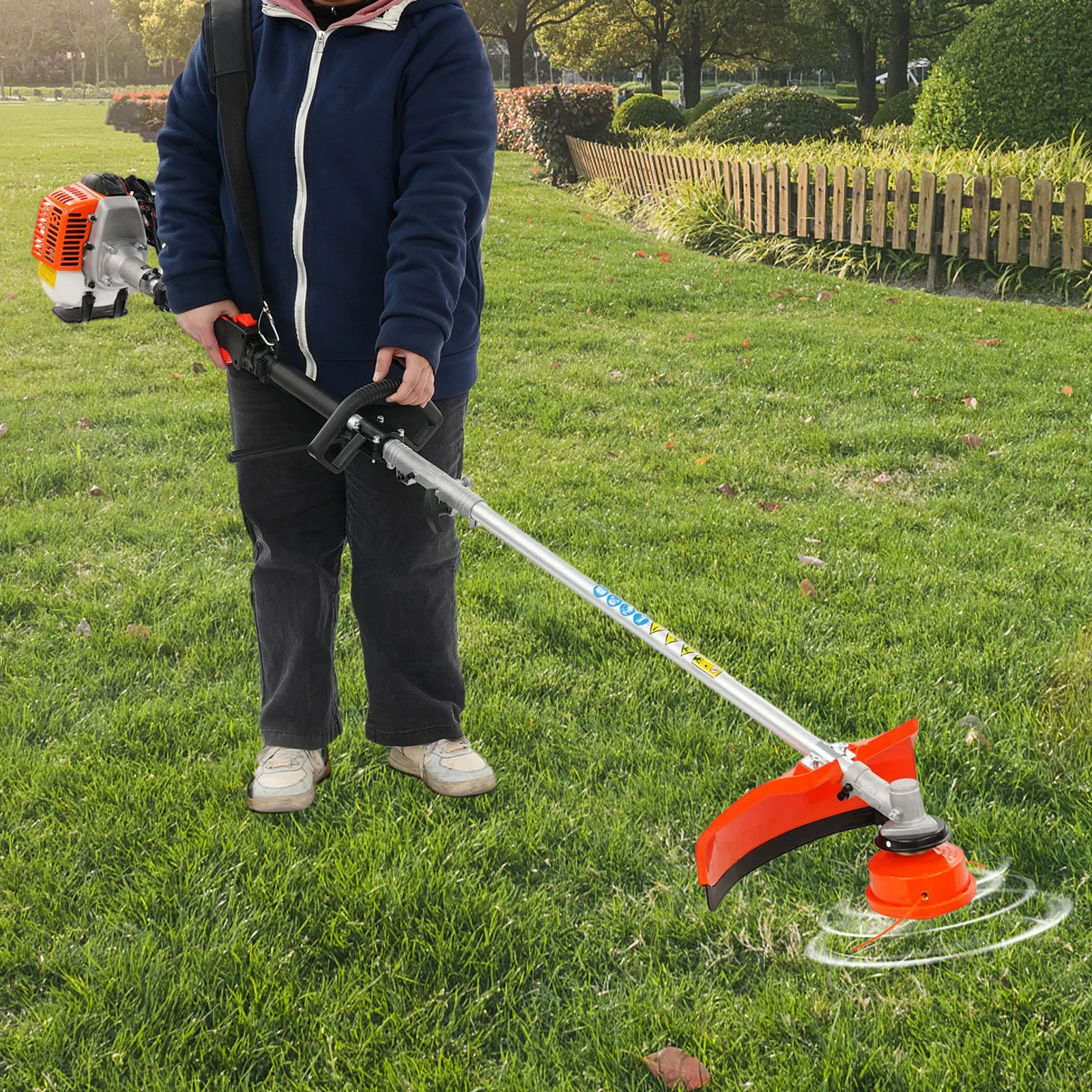 #90 Gas String Trimmer Weed Grass Cutter Single Cylinder Air-Cooled 2-Stroke Gasoline Lawn Mower for Home Garden
