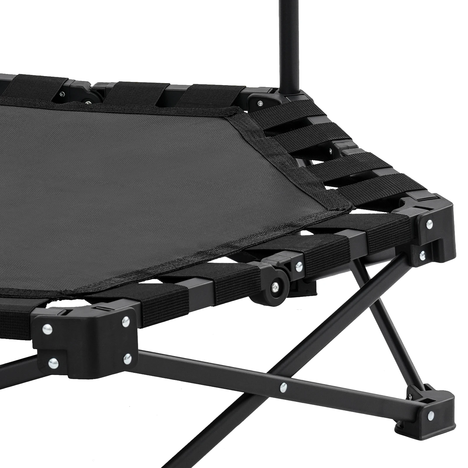 Foldable Rebounder Trampoline for Adults, Mini Fitness Trampoline W/Adjustable Foam Handle Bungees, Quiet Exercise Trampoline