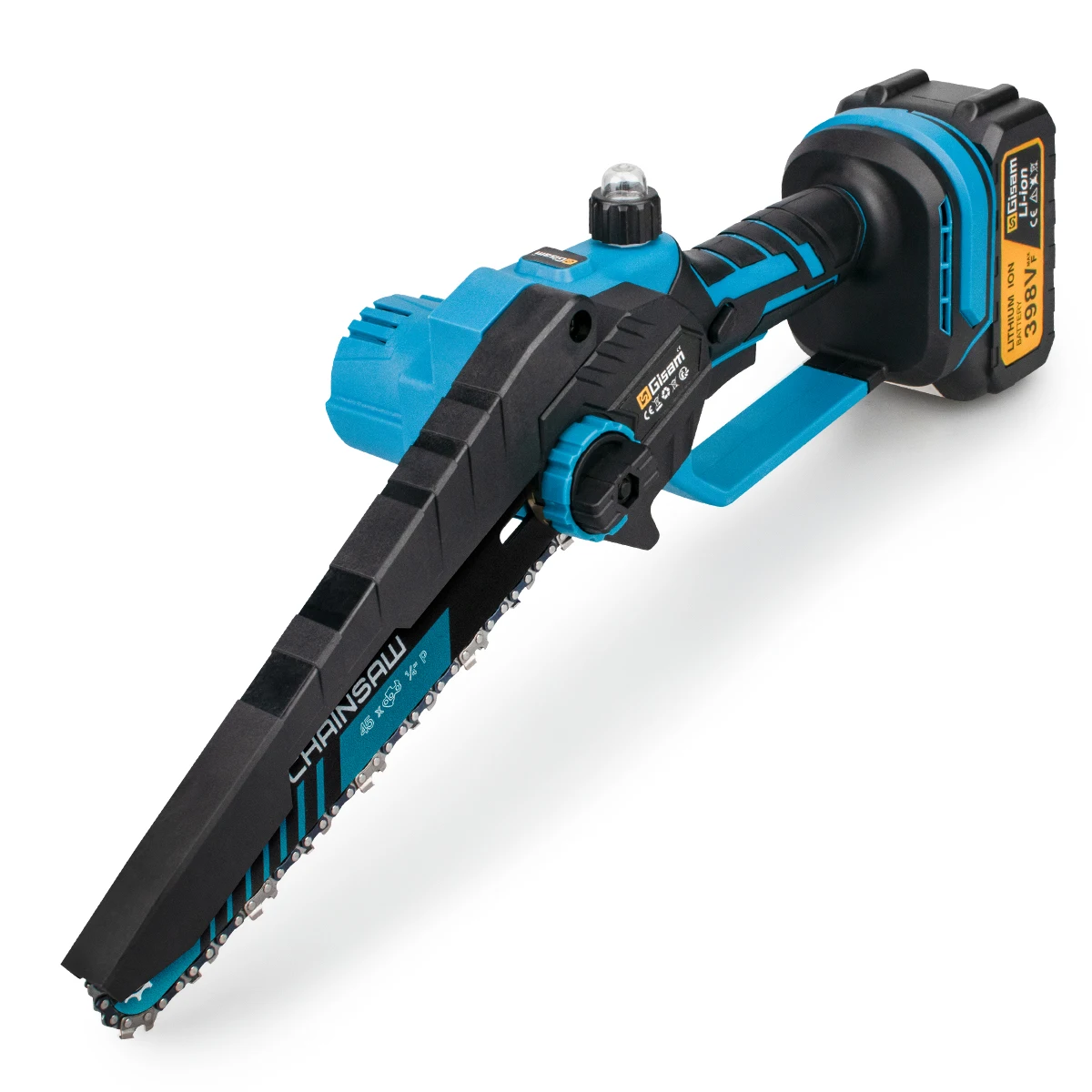 Gisam 8Inch Brushless Electric Chainsaw Cordless Woodworking Chain Saw Logging Cutter Power Tools For Makita 18V Battery Pins