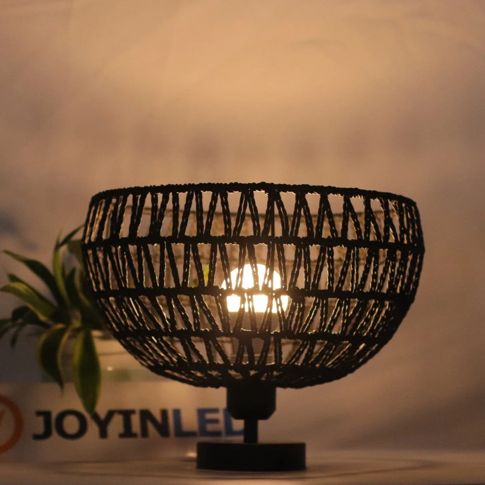 Hand-Woven Rattan Ceiling Light 30CM Vintage Country Style Ceiling Light with Wooden Base for Living Dining Room Hallway E27