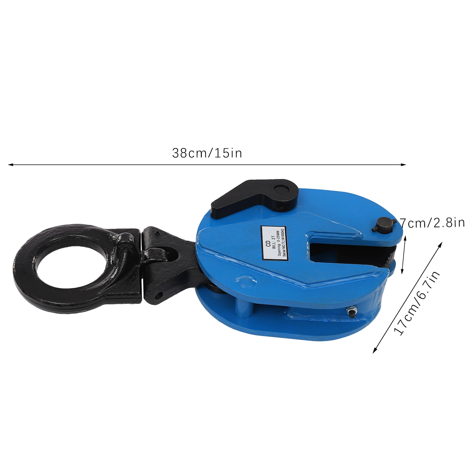 2 Ton Plate Lifting Clamp, Steel Plate Lifting Clamp for 0-0.98in Thickness, Alloy Steel Horizontal Vertical Hoist Clip