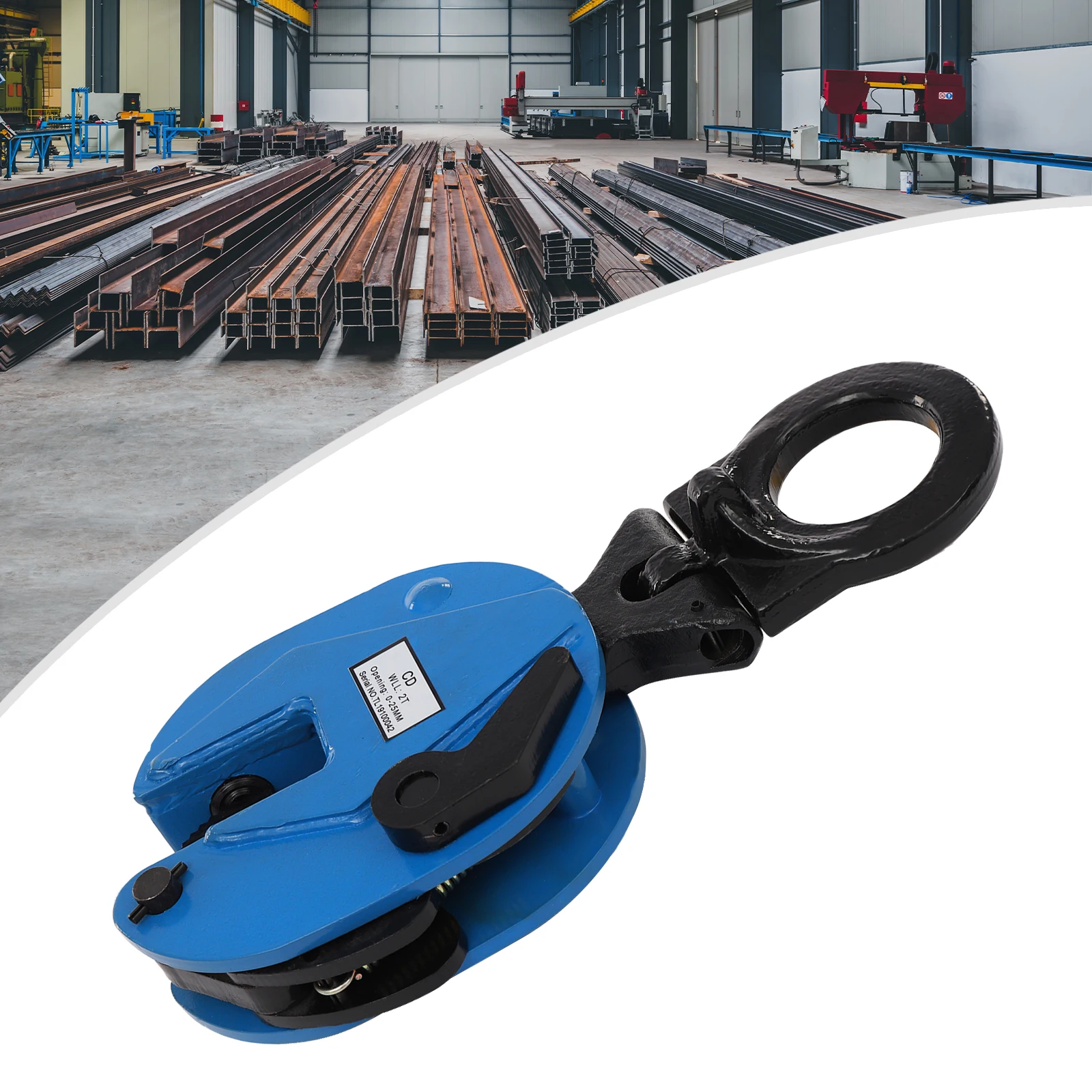 2 Ton Plate Lifting Clamp, Steel Plate Lifting Clamp for 0-0.98in Thickness, Alloy Steel Horizontal Vertical Hoist Clip