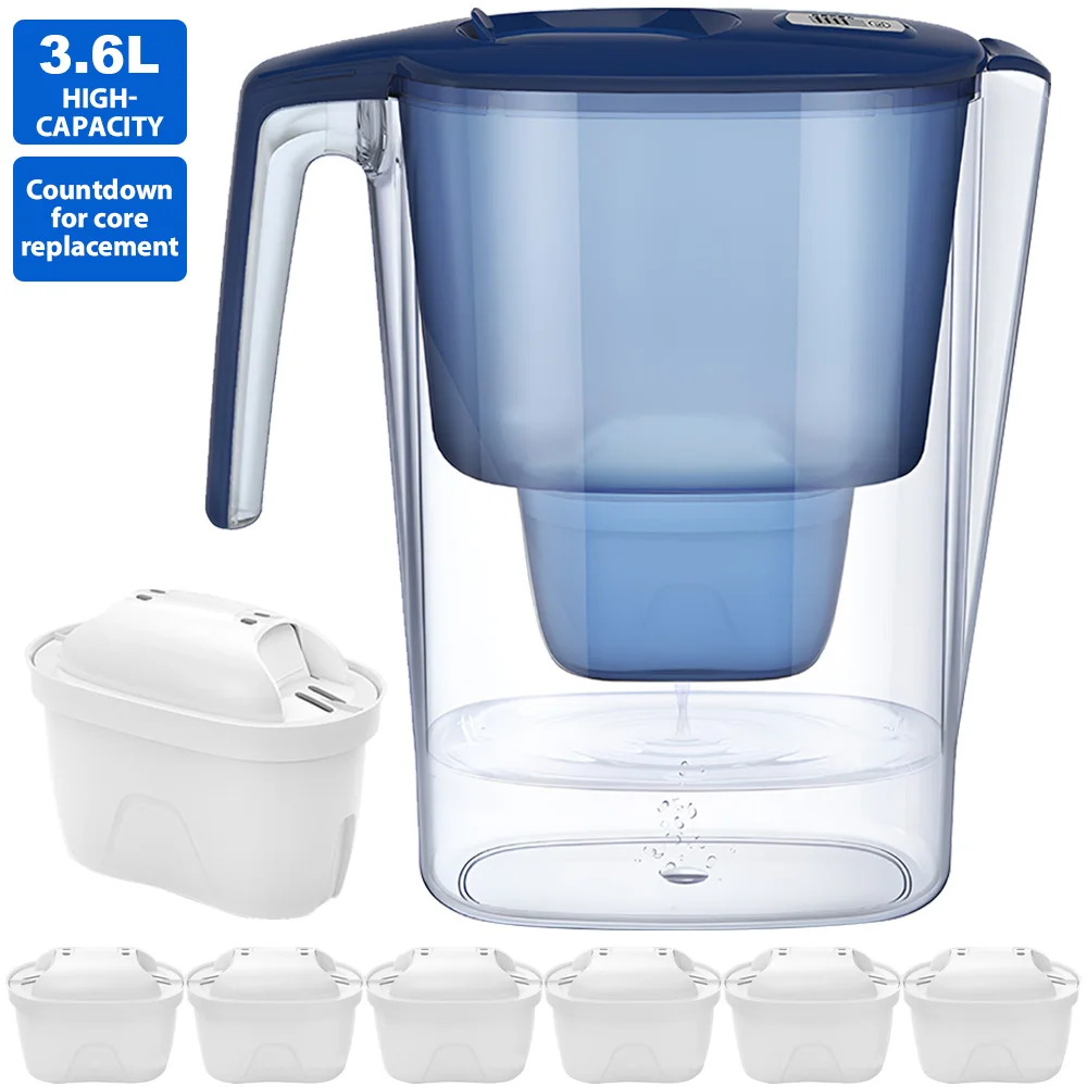 3.6L kettle+6pc filter Water purifier kettle Household kitchen portable water filter pitcher water purification kettle