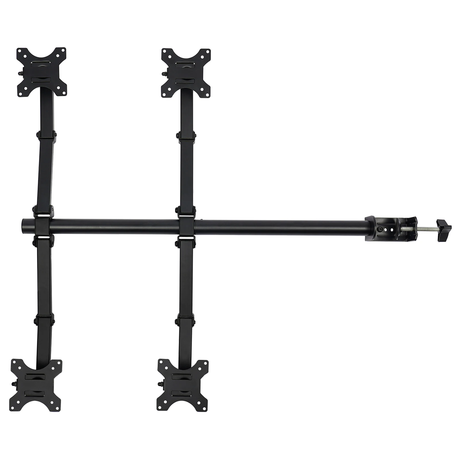 4 Monitor Stand Mount Adjustable Height Free Standing Desk Mount Fits up to 27In Each Capacity 19.8lbs for Offices