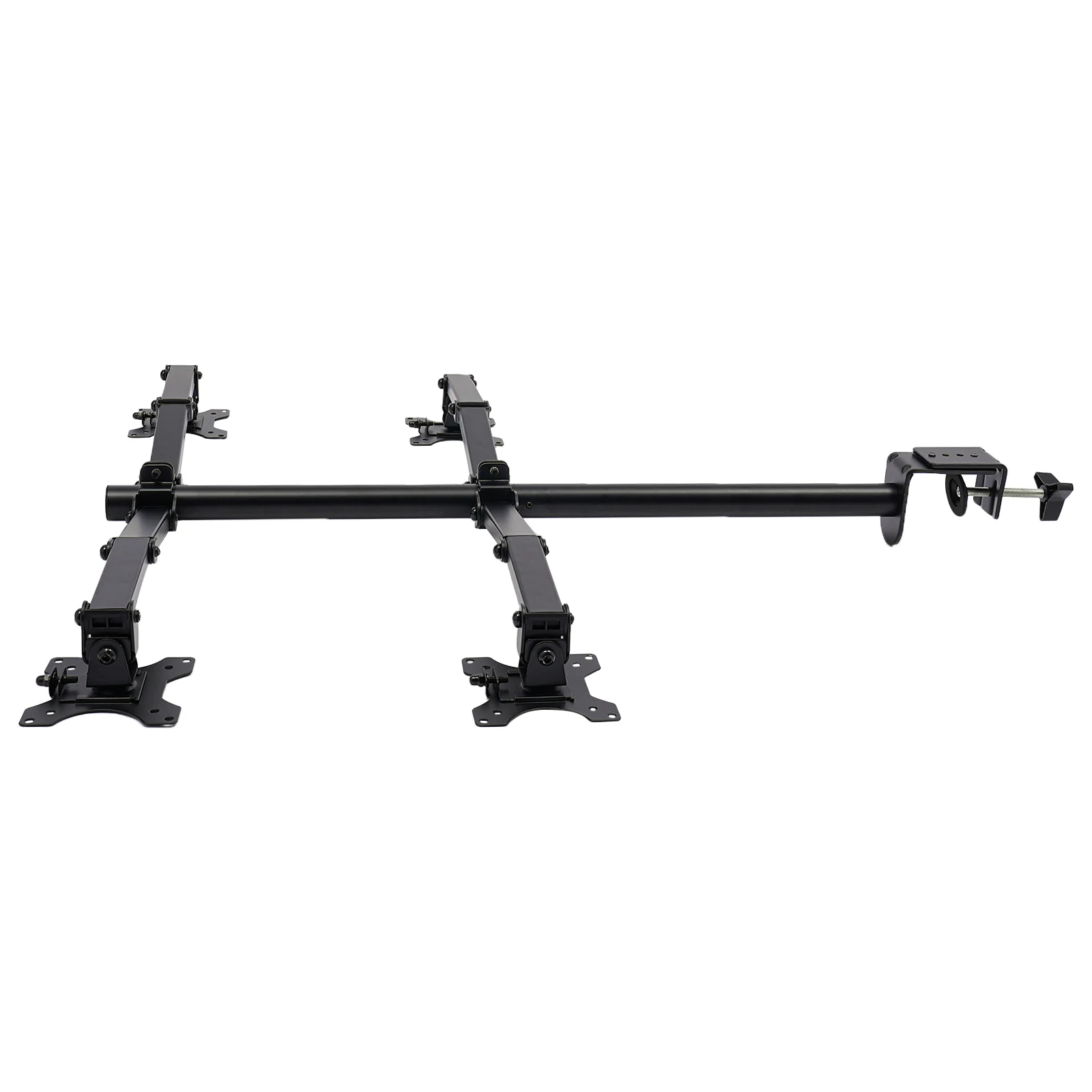 4 Monitor Stand Mount Adjustable Height Free Standing Desk Mount Fits up to 27In Each Capacity 19.8lbs for Offices