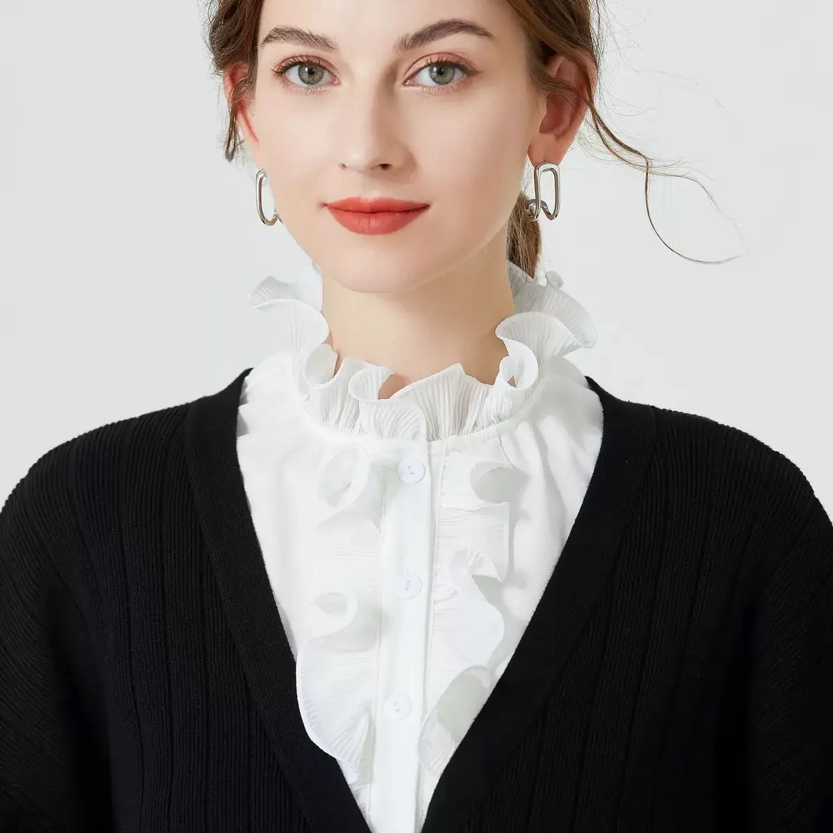 Fashion Half Shirt Style Fake Collar for Women Stand Detachable Collar Fake Girls Vintage Lace Ladies False Blouse Collar Decor