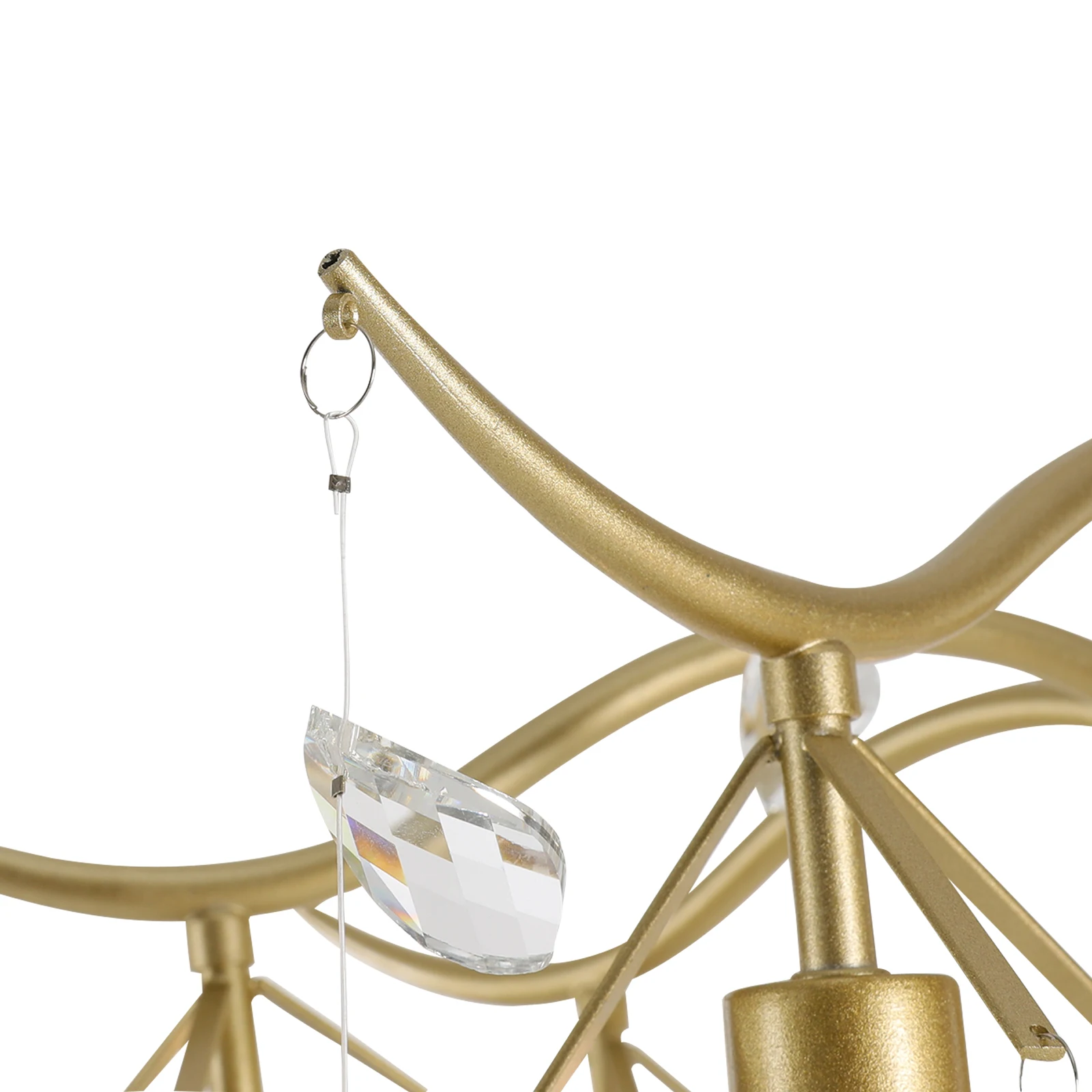 Golden Crystal Chandelier Lighting Fixture For Living Room Ceiling 9 Light E12 Bulbs Adjustable Chain Modern Home Decor