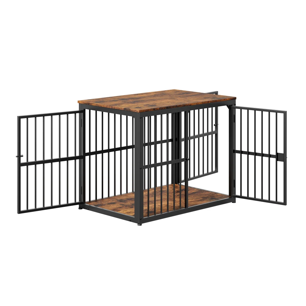 Modular Dog Crate Furniture Pet Cage with Waterproof Tabletop 2-in-1 Side/Night Table Combinable Stackable for Multiple Dogs