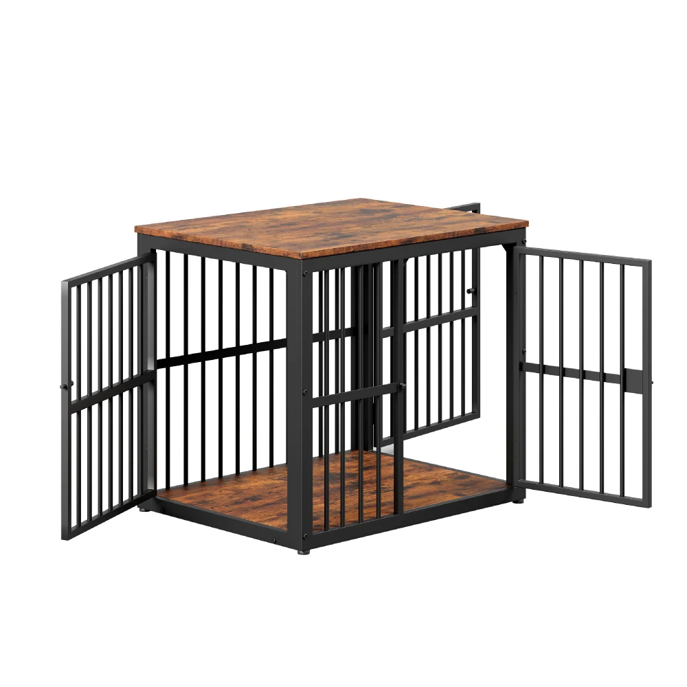 Modular Dog Crate Furniture Pet Cage with Waterproof Tabletop 2-in-1 Side/Night Table Combinable Stackable for Multiple Dogs