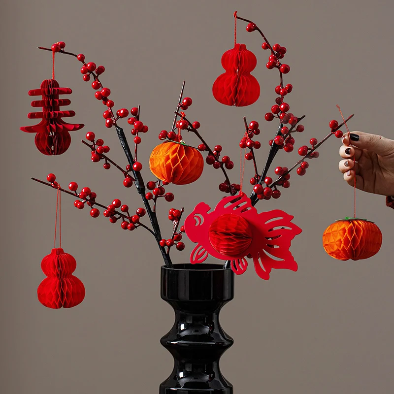 Chinese New Year Decorations 2026 Honeycomb Hanging Ornament Spring Festival Wedding Decoration Lunar New Year tet Decorations