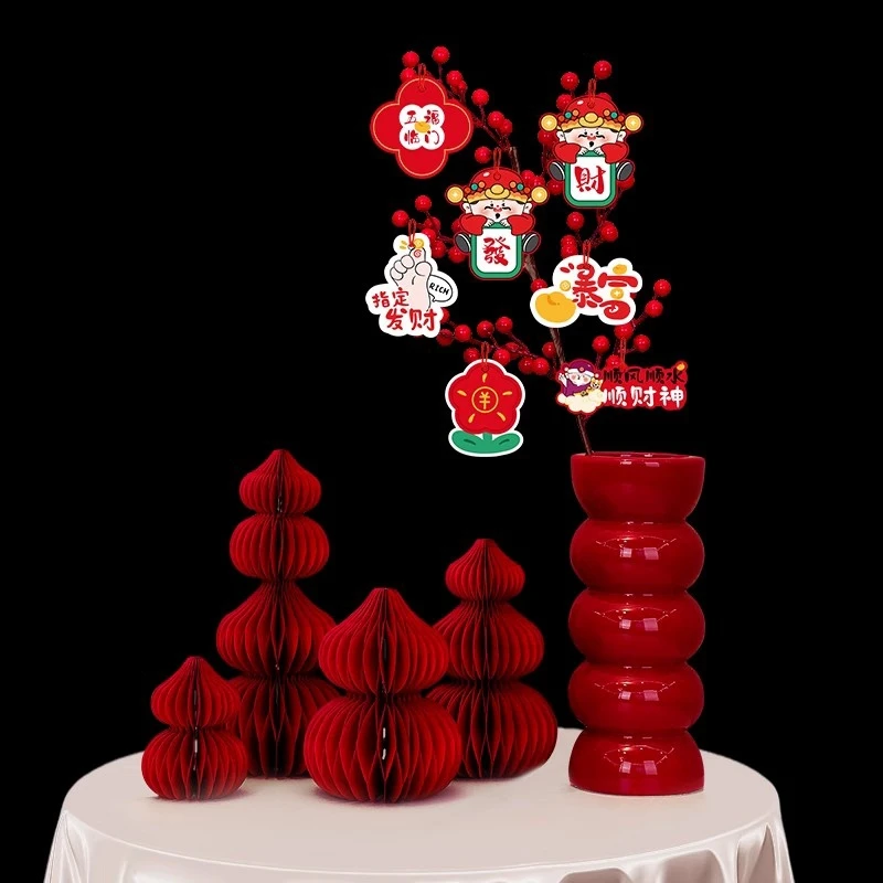 Chinese New Year Decorations 2026 Honeycomb Hanging Ornament Spring Festival Wedding Decoration Lunar New Year tet Decorations