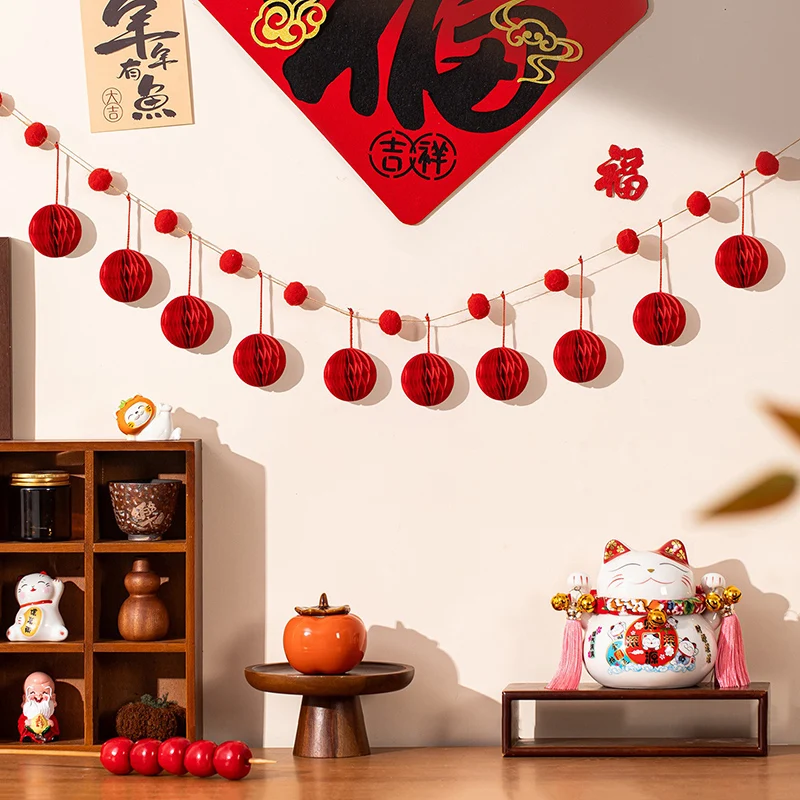 Chinese New Year Decorations 2026 Honeycomb Hanging Ornament Spring Festival Wedding Decoration Lunar New Year tet Decorations