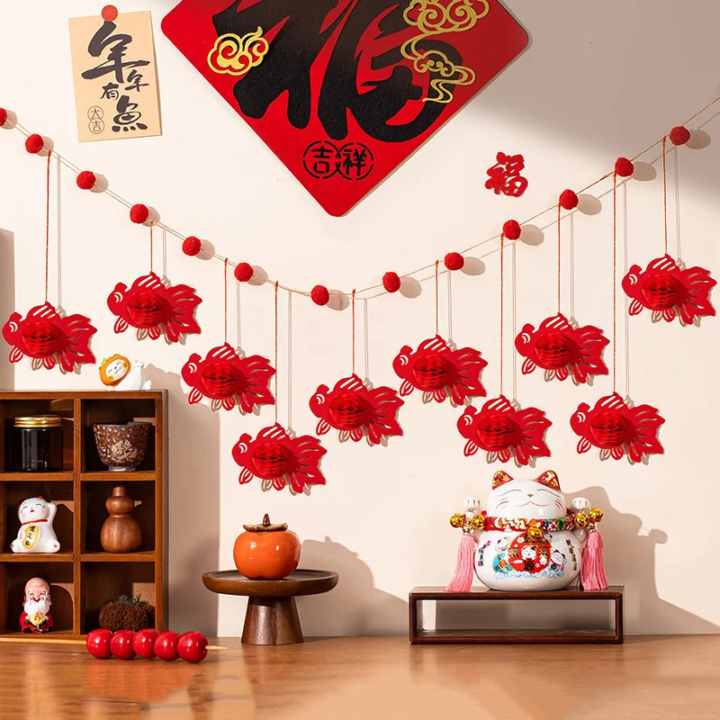 Chinese New Year Decorations 2026 Honeycomb Hanging Ornament Spring Festival Wedding Decoration Lunar New Year tet Decorations