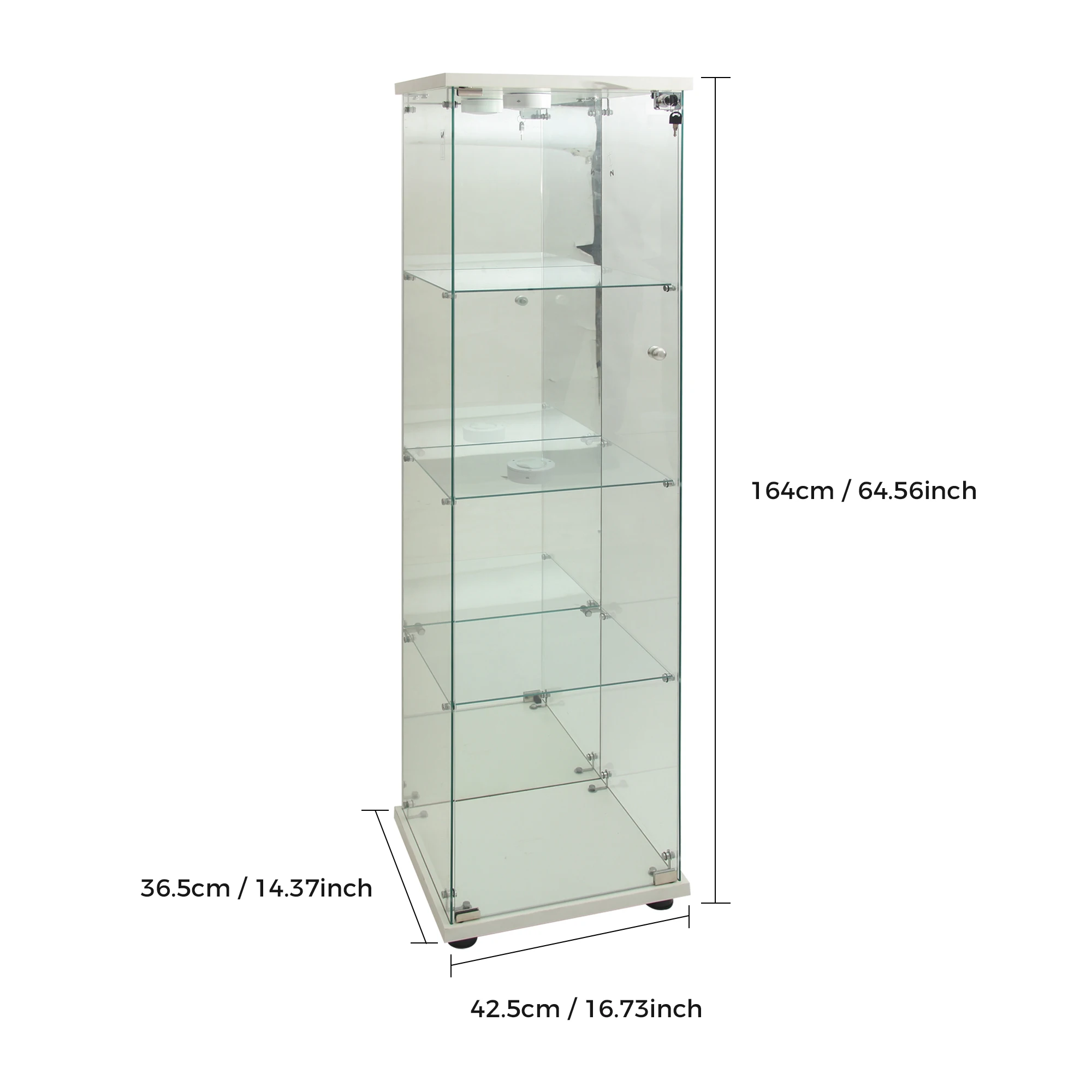 4-layer glass glass cabinet, glass cabinet with LED living room, modern glass Collection cabinet, glass cabinet, with mirror rear panel