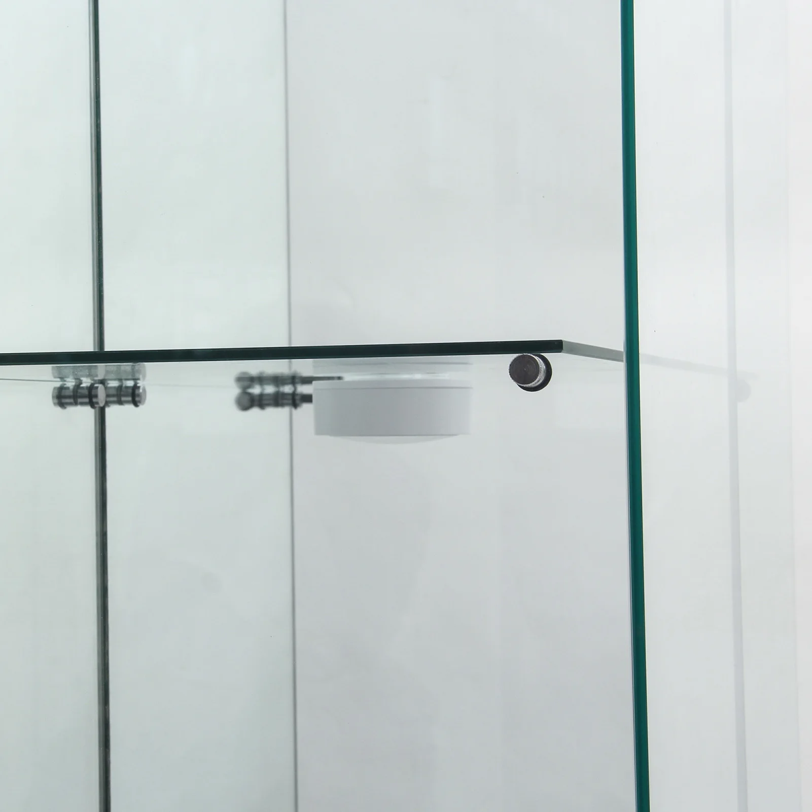 4-layer glass glass cabinet, glass cabinet with LED living room, modern glass Collection cabinet, glass cabinet, with mirror rear panel