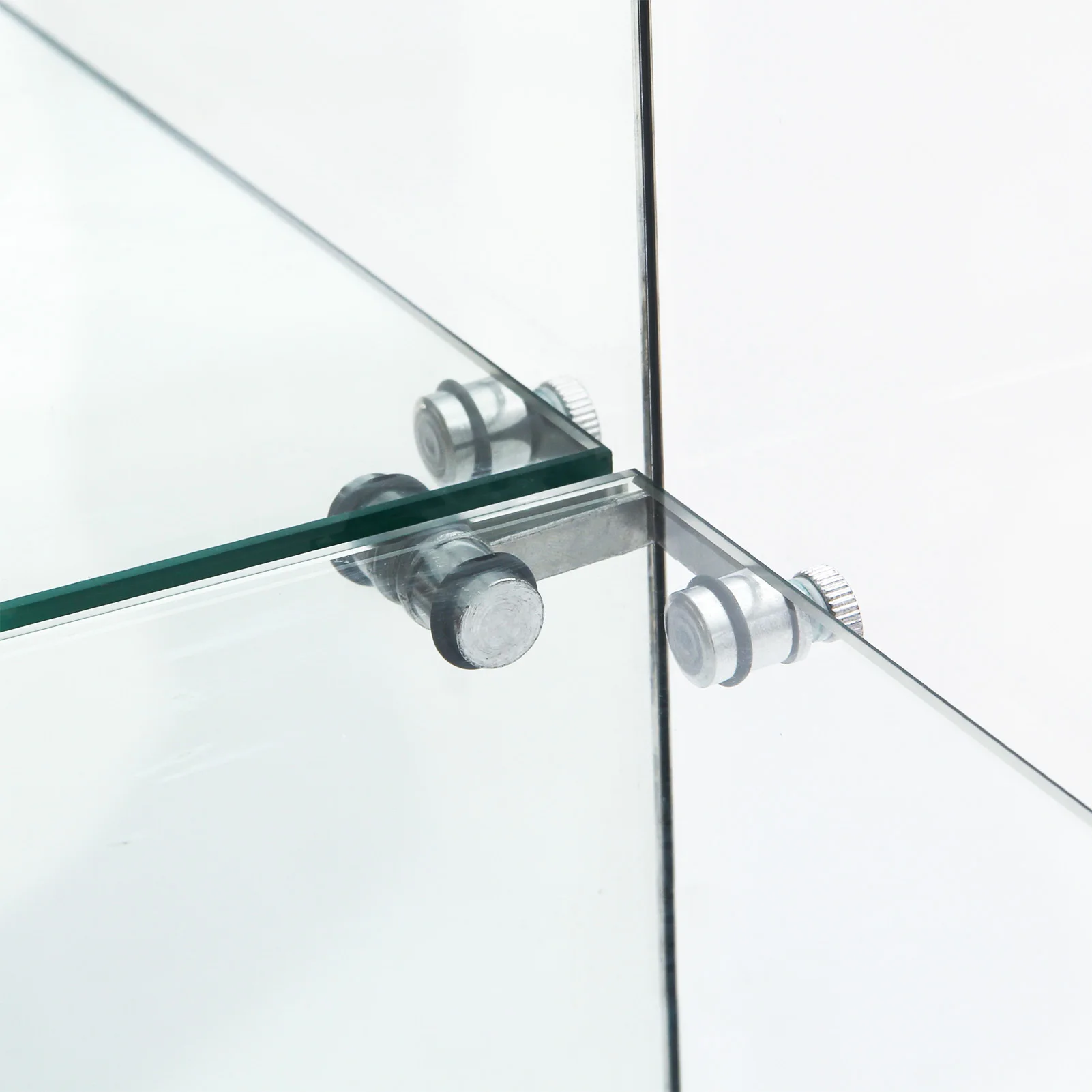 4-layer glass glass cabinet, glass cabinet with LED living room, modern glass Collection cabinet, glass cabinet, with mirror rear panel
