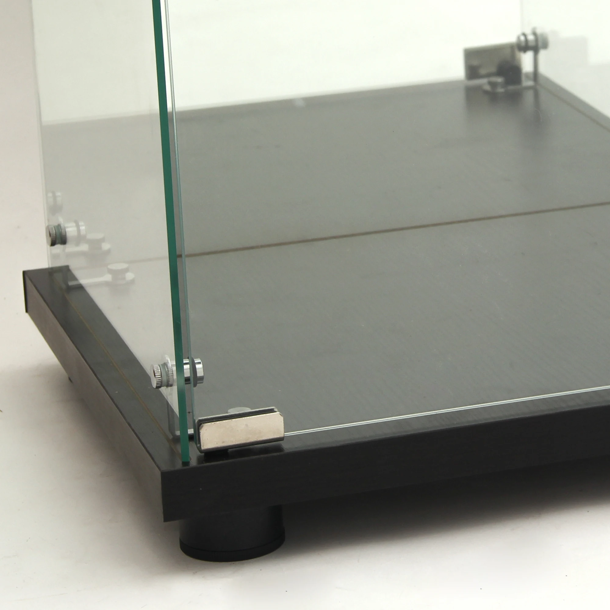 4-layer glass glass cabinet, glass cabinet with LED living room, modern glass Collection cabinet, glass cabinet, with mirror rear panel