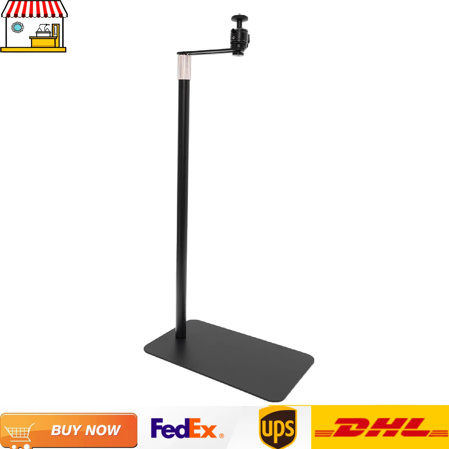 Freestanding Steel Projector Stand| 60-120cm Height Adjustable Rotating Projector Holder for 1/4" Studs Projector