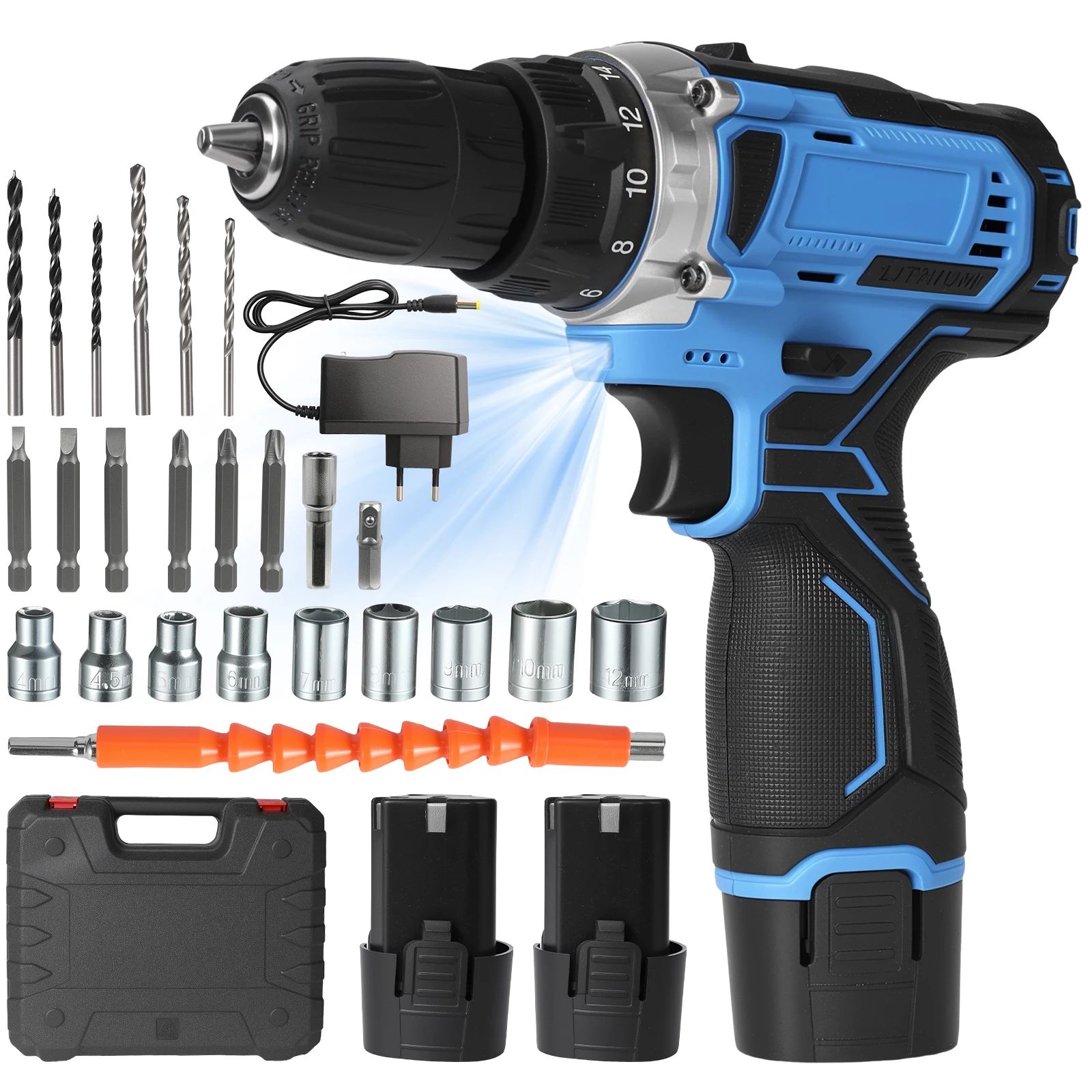 12V Cordless Mini Wireless Hand Drill Impact Drill Electric Screwdriver Electric Hammer Drill Mini Wireless Hand Drill Lithium