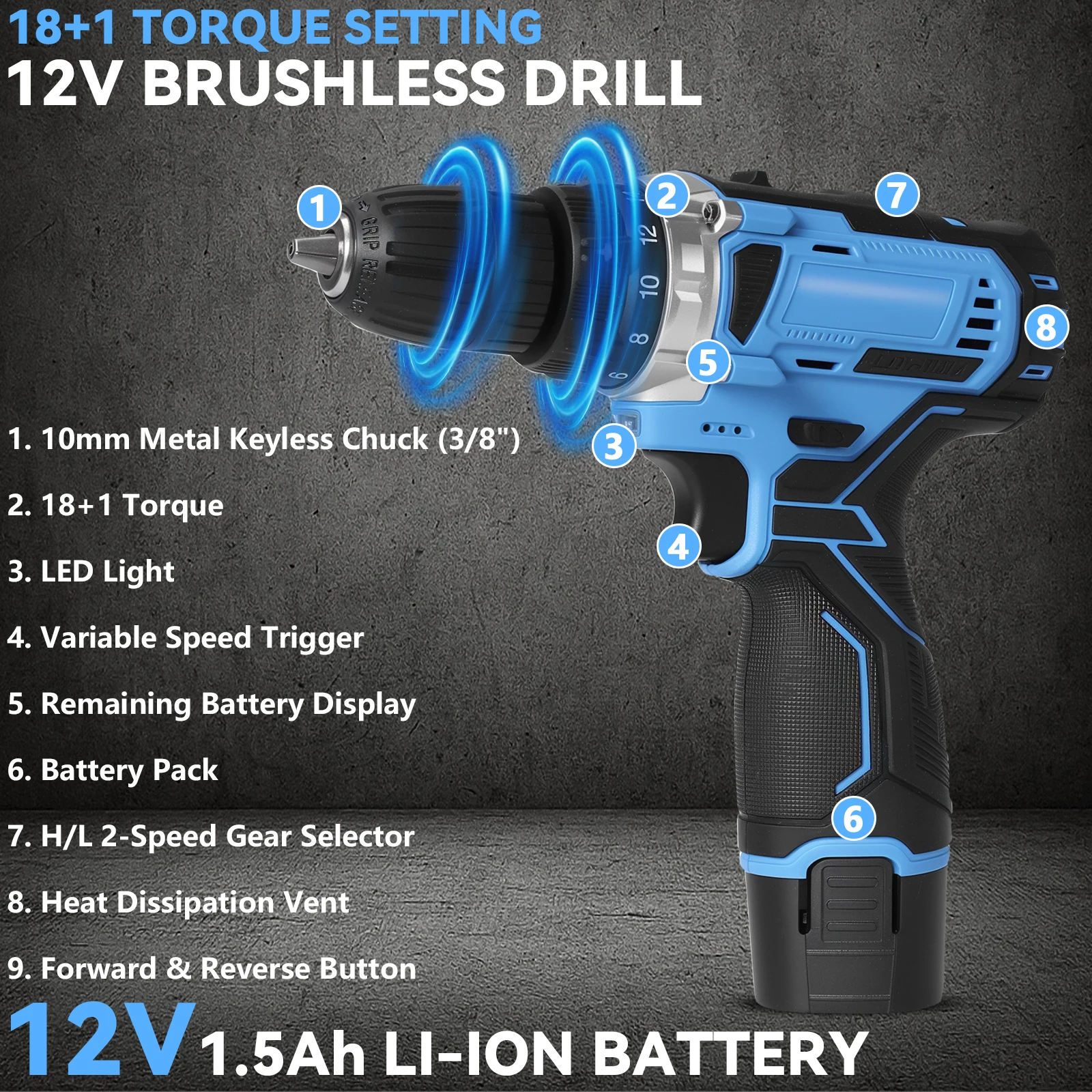 12V Cordless Mini Wireless Hand Drill Impact Drill Electric Screwdriver Electric Hammer Drill Mini Wireless Hand Drill Lithium