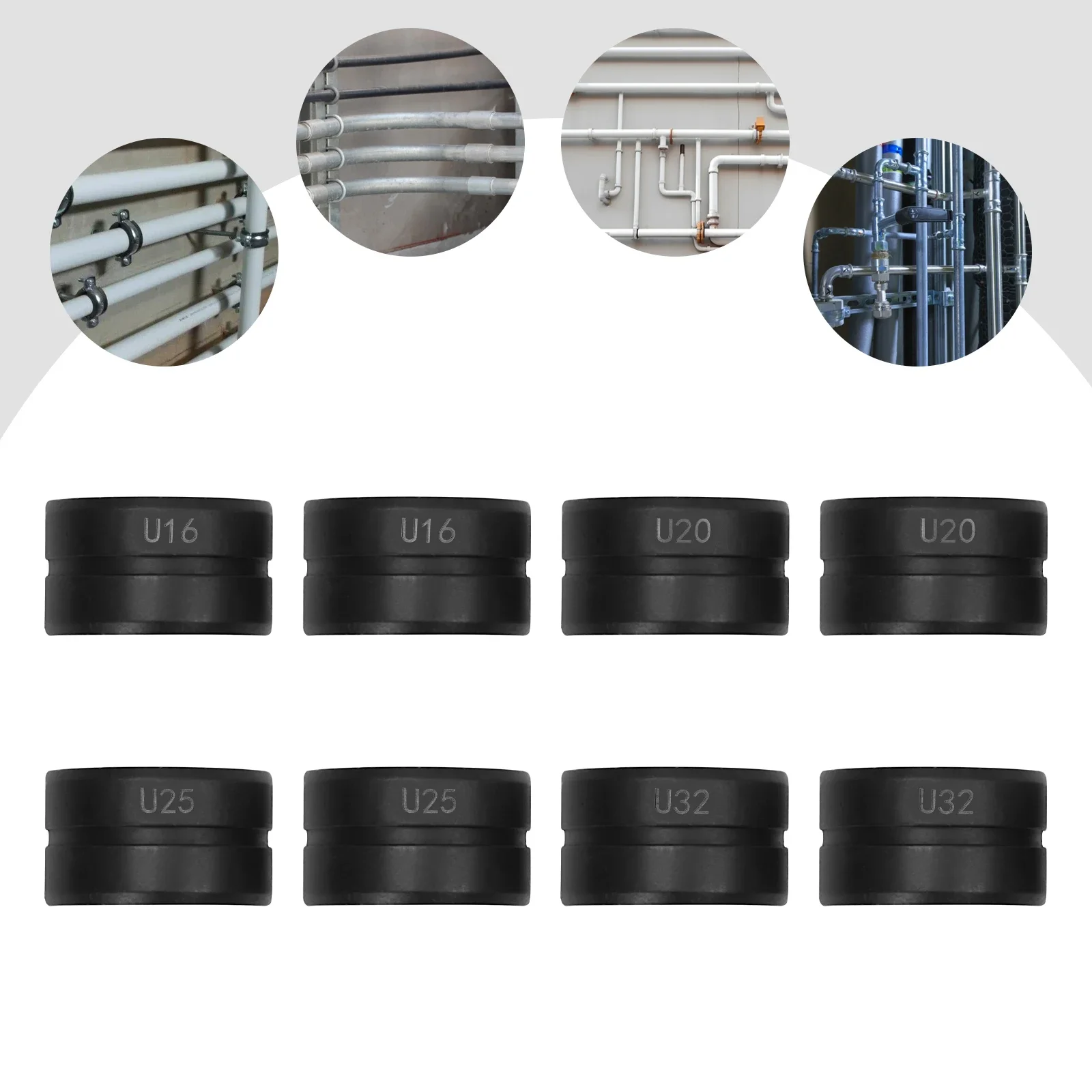 Presser Jaws Set Crimp Insert U16/20/25/32,TH16/20/26/32mm Crimping Dies Tubular Clamp Kit for Pipe Crimping Plier