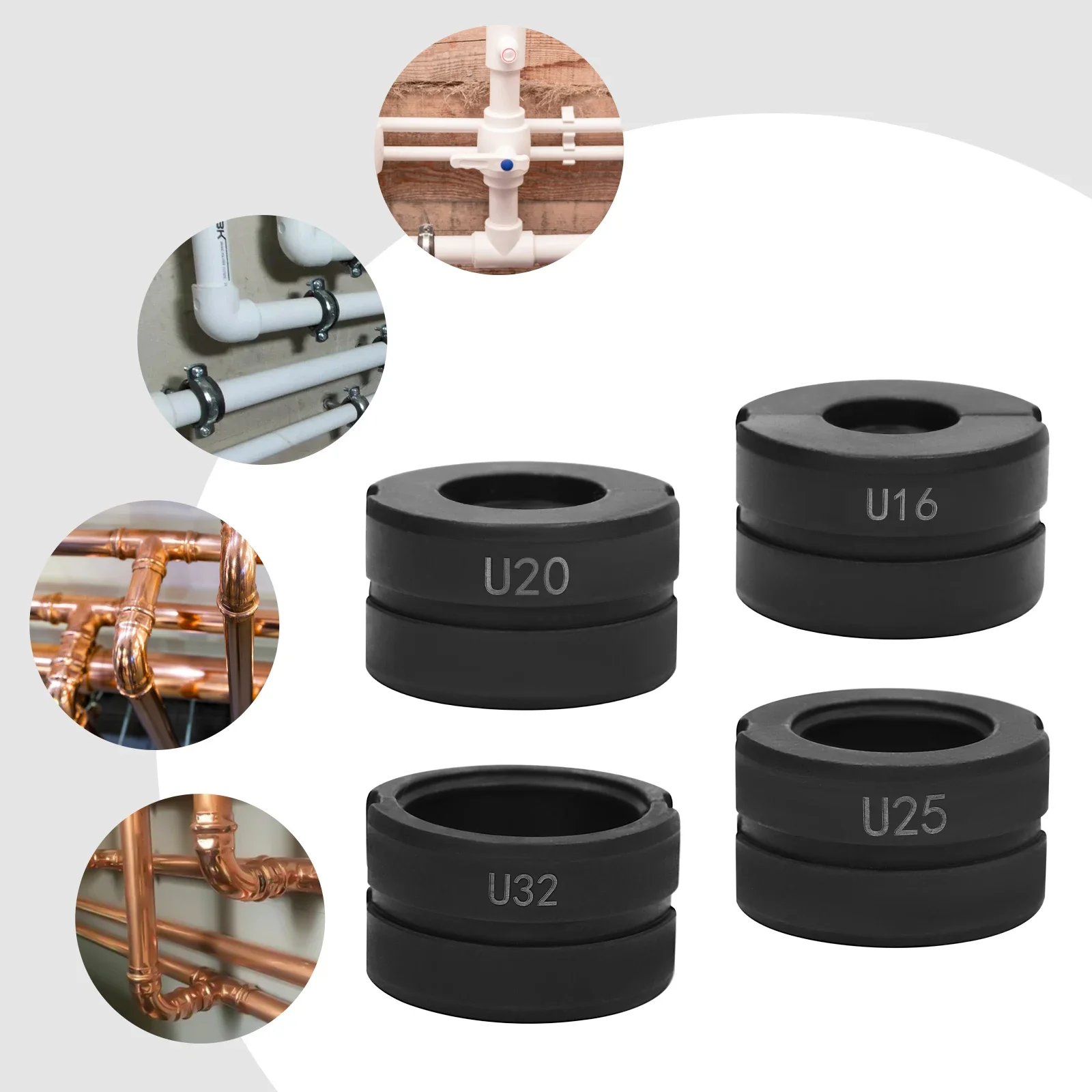 Presser Jaws Set Crimp Insert U16/20/25/32,TH16/20/26/32mm Crimping Dies Tubular Clamp Kit for Pipe Crimping Plier