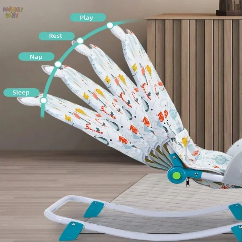 3-height Adjust Baby Rocking Chair Musical Baby Swing Chair for 0-12 Months Multifunctional Newborn Baby Bouncer Swing