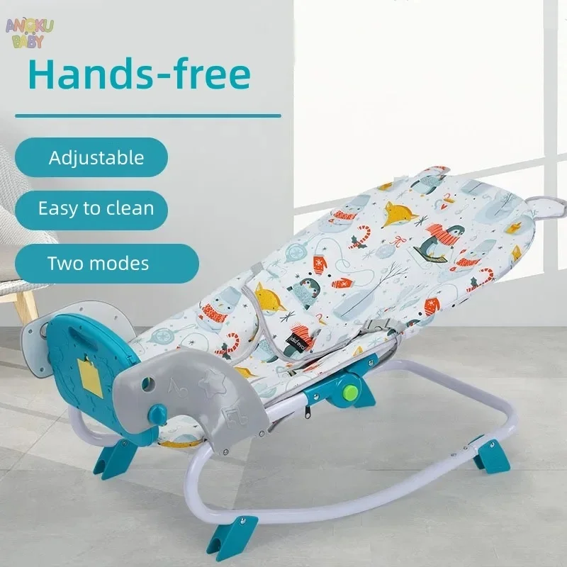 3-height Adjust Baby Rocking Chair Musical Baby Swing Chair for 0-12 Months Multifunctional Newborn Baby Bouncer Swing